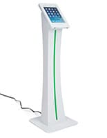 Edge-lit iPad kiosk with rubberized base 