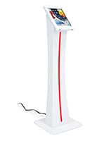 Edge-lit iPad kiosk with powder-coated steel