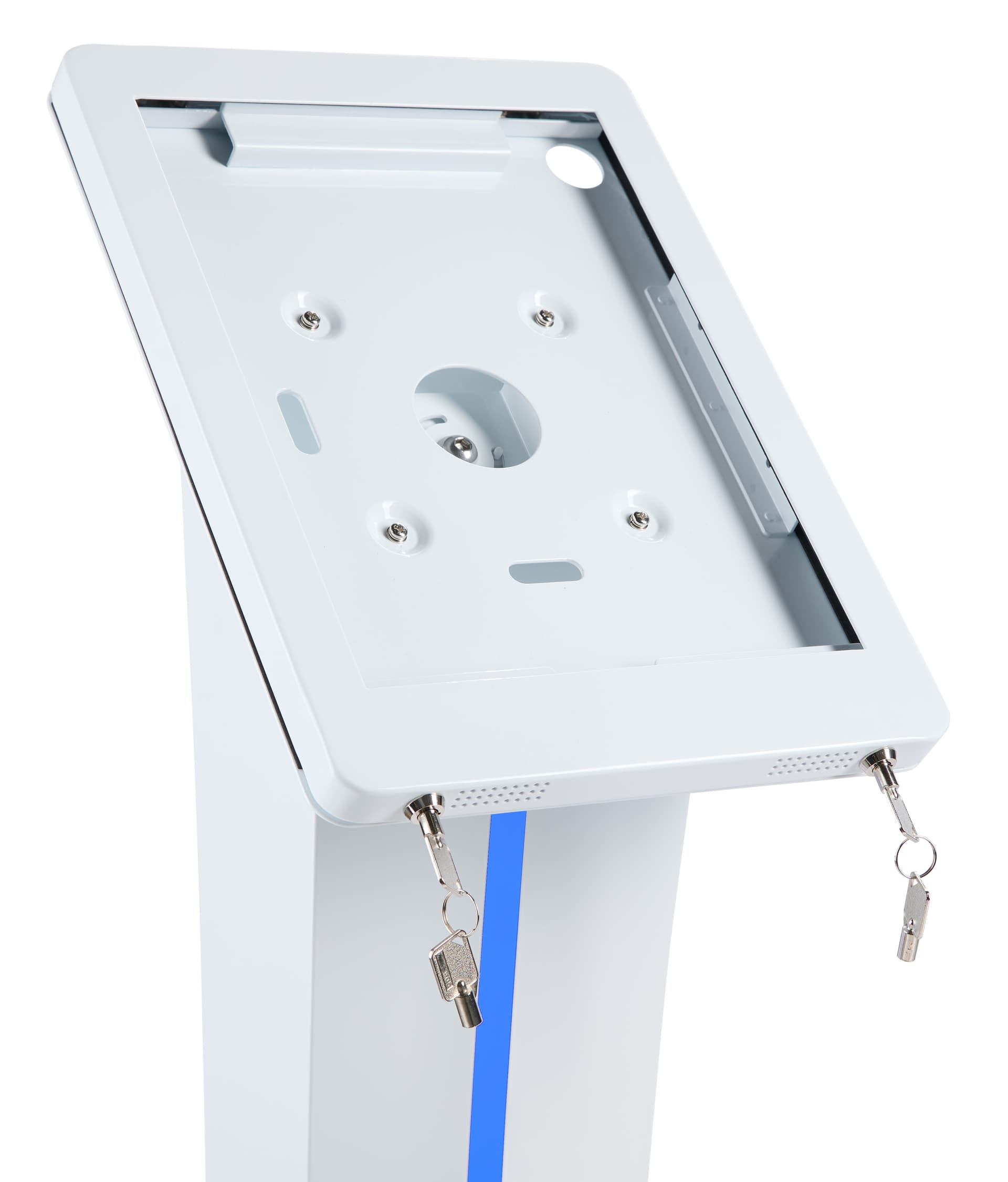 Edge-lit iPad kiosk with locking enclosure