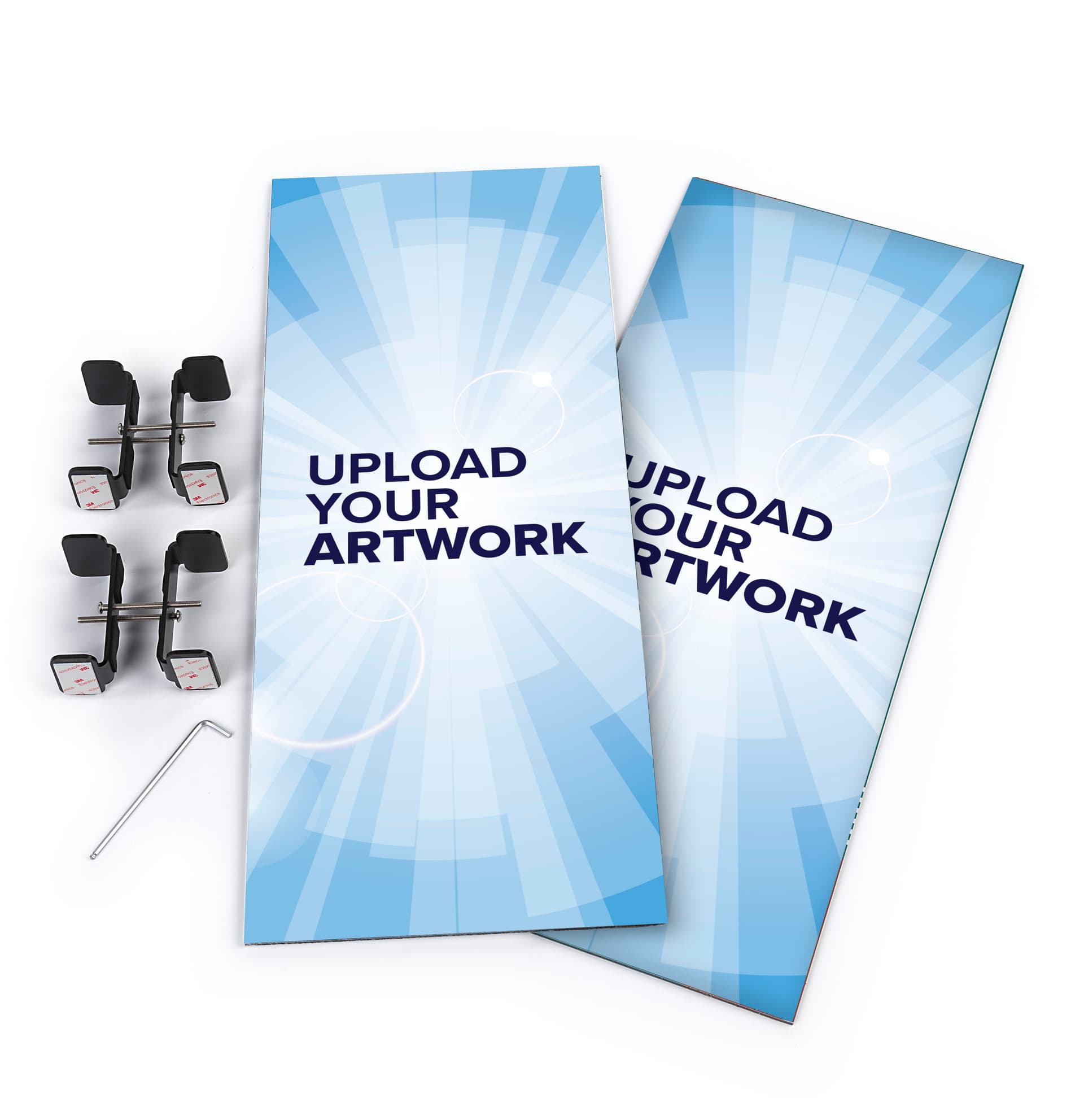 Convertible printed double tablet kiosk with personalized UV digital printing
