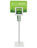 Interactive iPad station with custom graphics is orientation adjustable