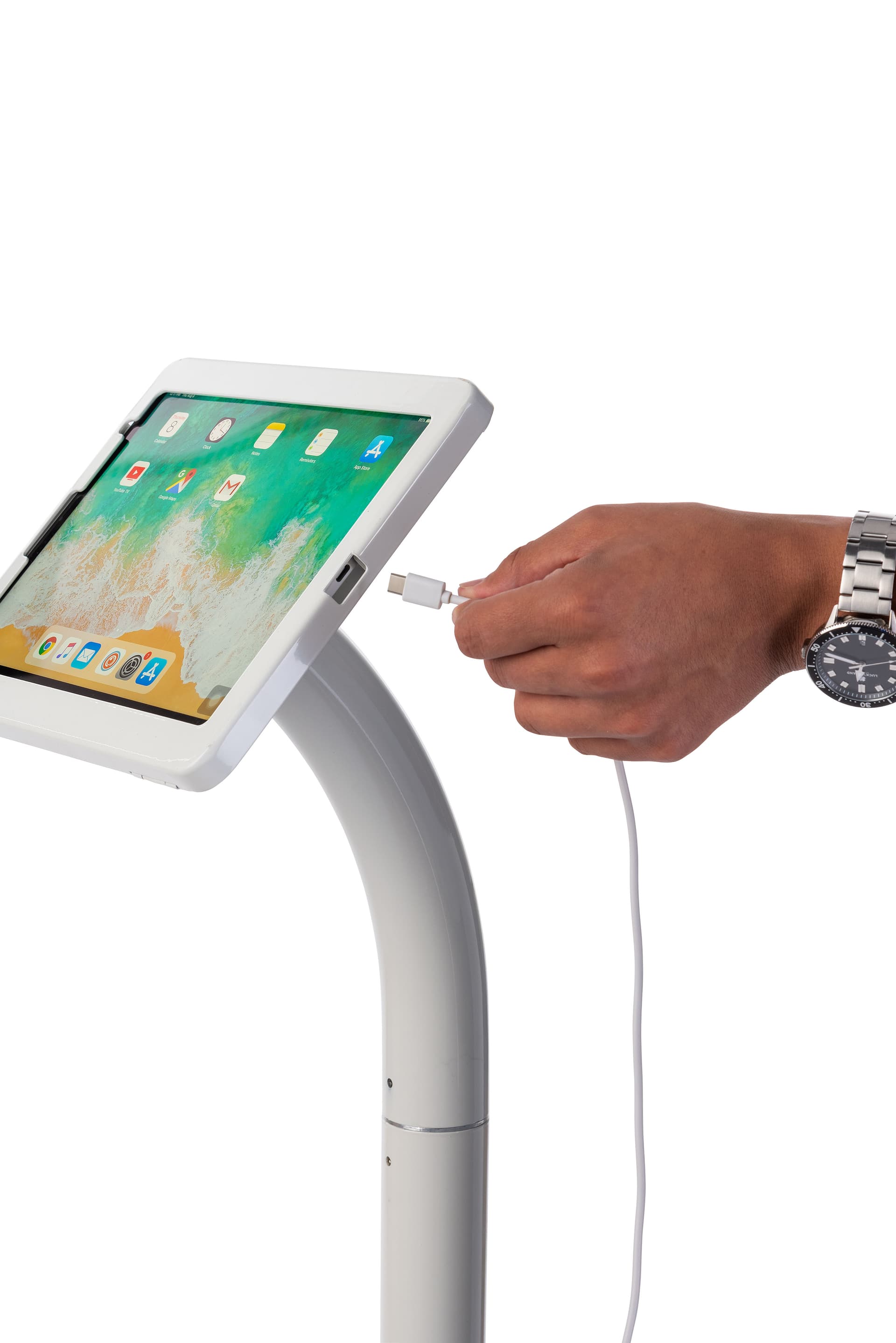 11" iPad pro adjustable stand with cable port accessibility 
