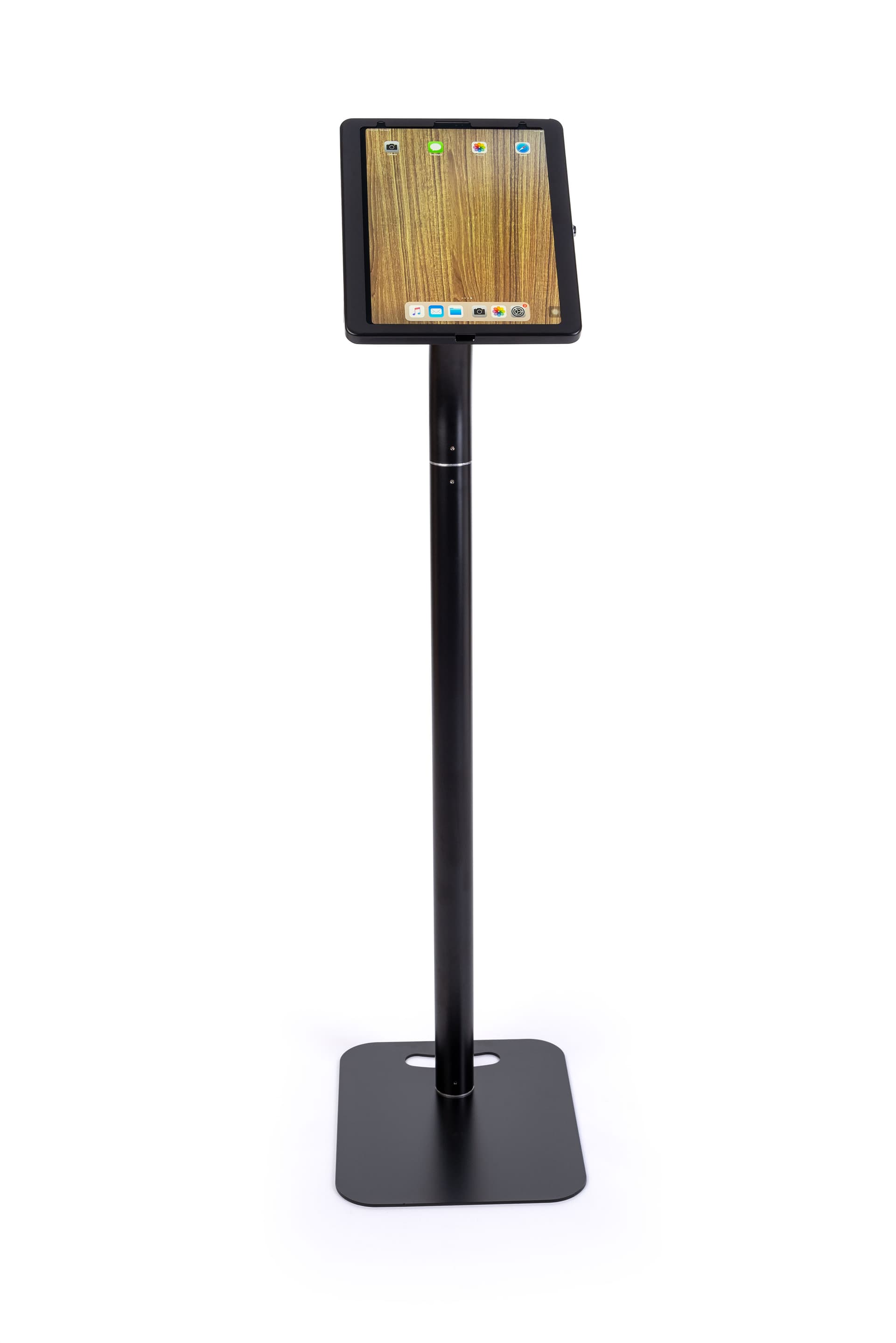 Rounded corner matte black adjustable iPad pro 12.9" floor stand