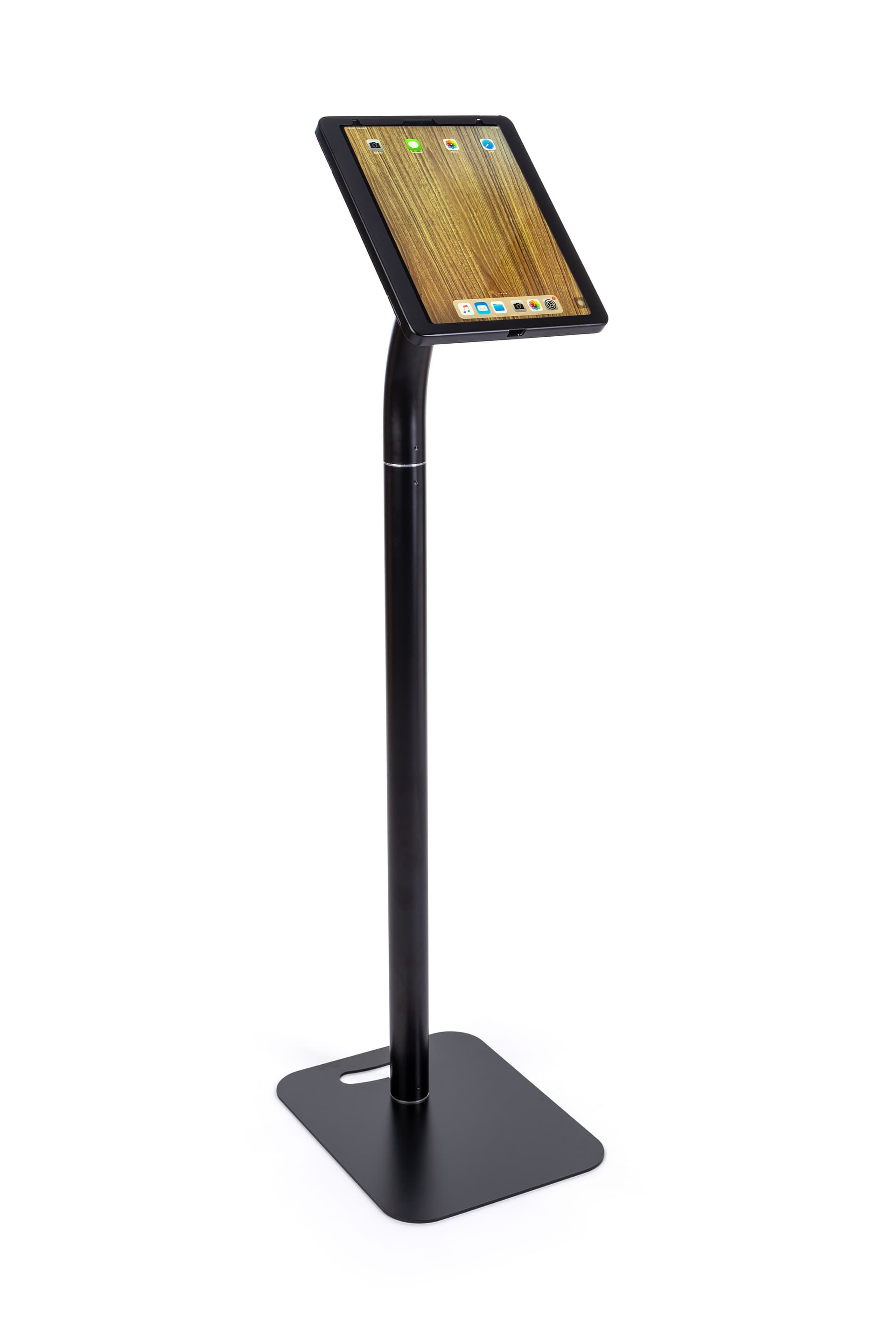 Adjustable iPad pro 12.9" floor stand with tablet in portrait mode 