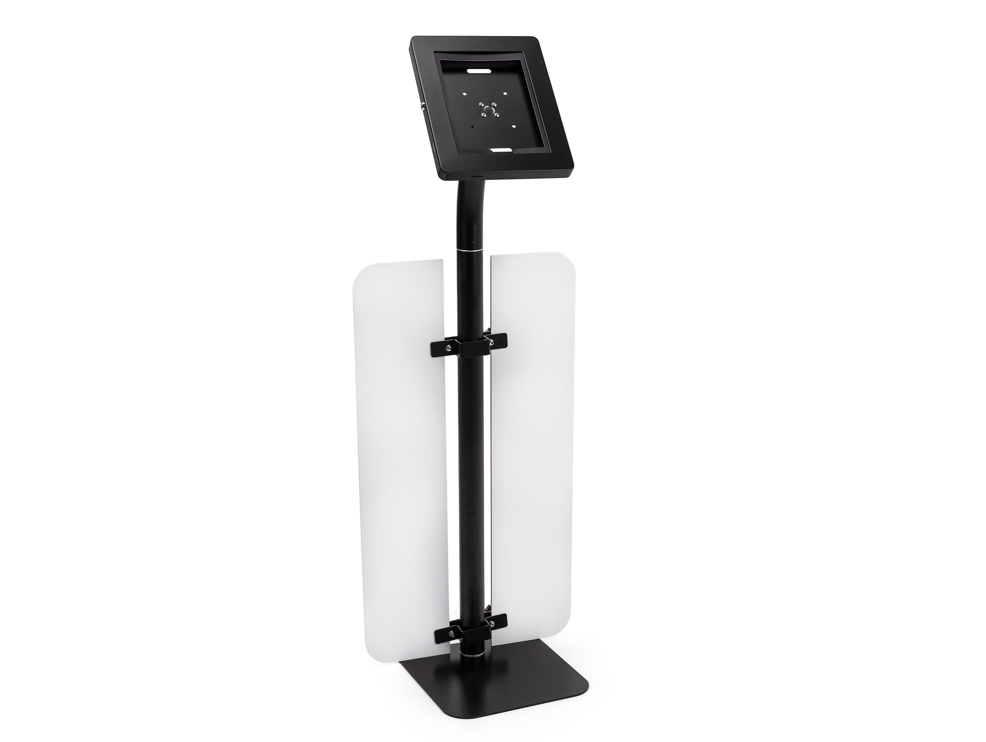 Branded iPad survey stand with full color printed graphics