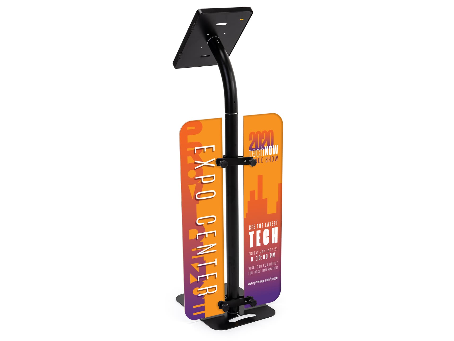 Branded iPad survey stand with steel and aluminum construction