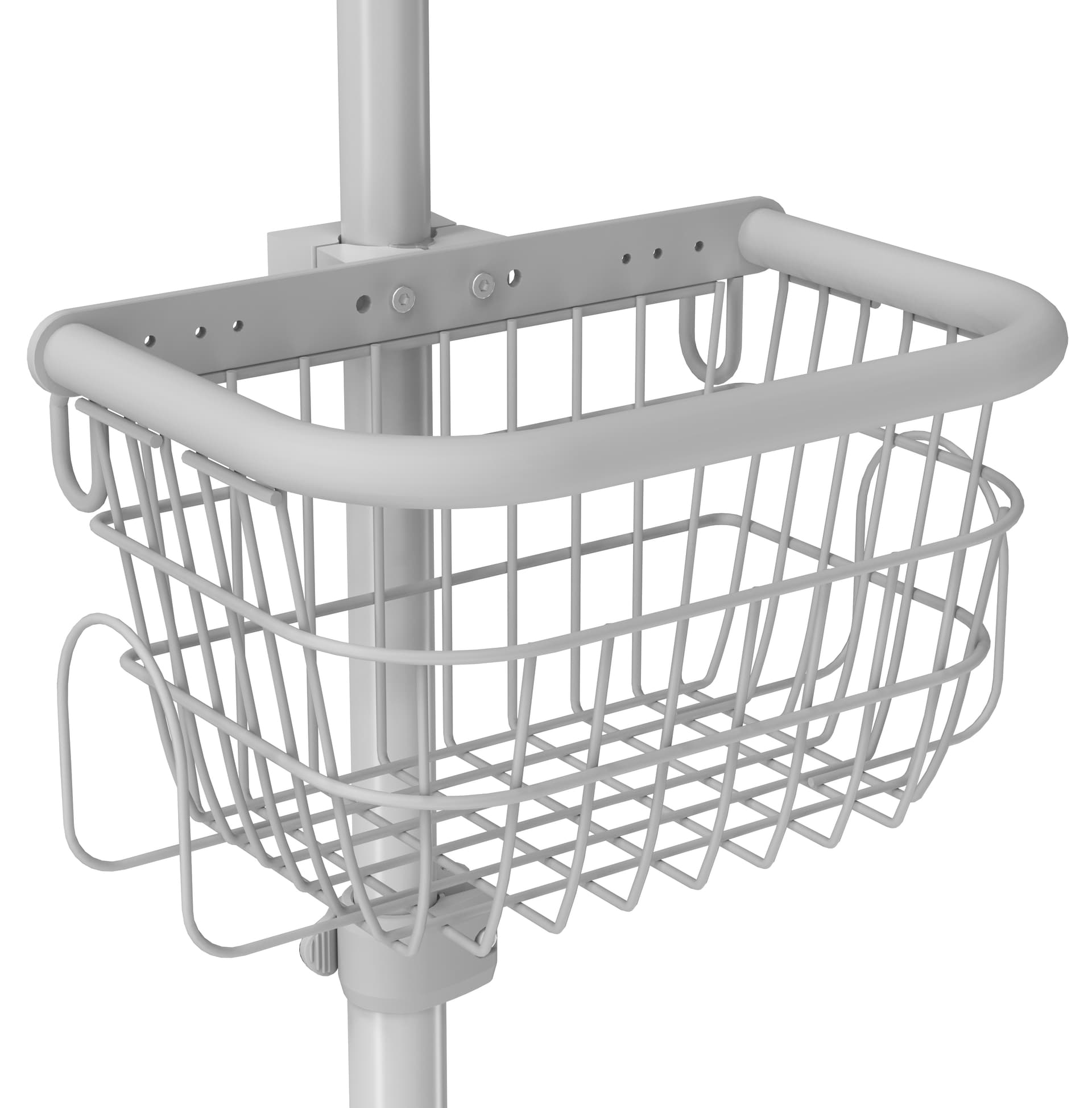 Medical mobile iPad cart with included basket for essential supplies and items