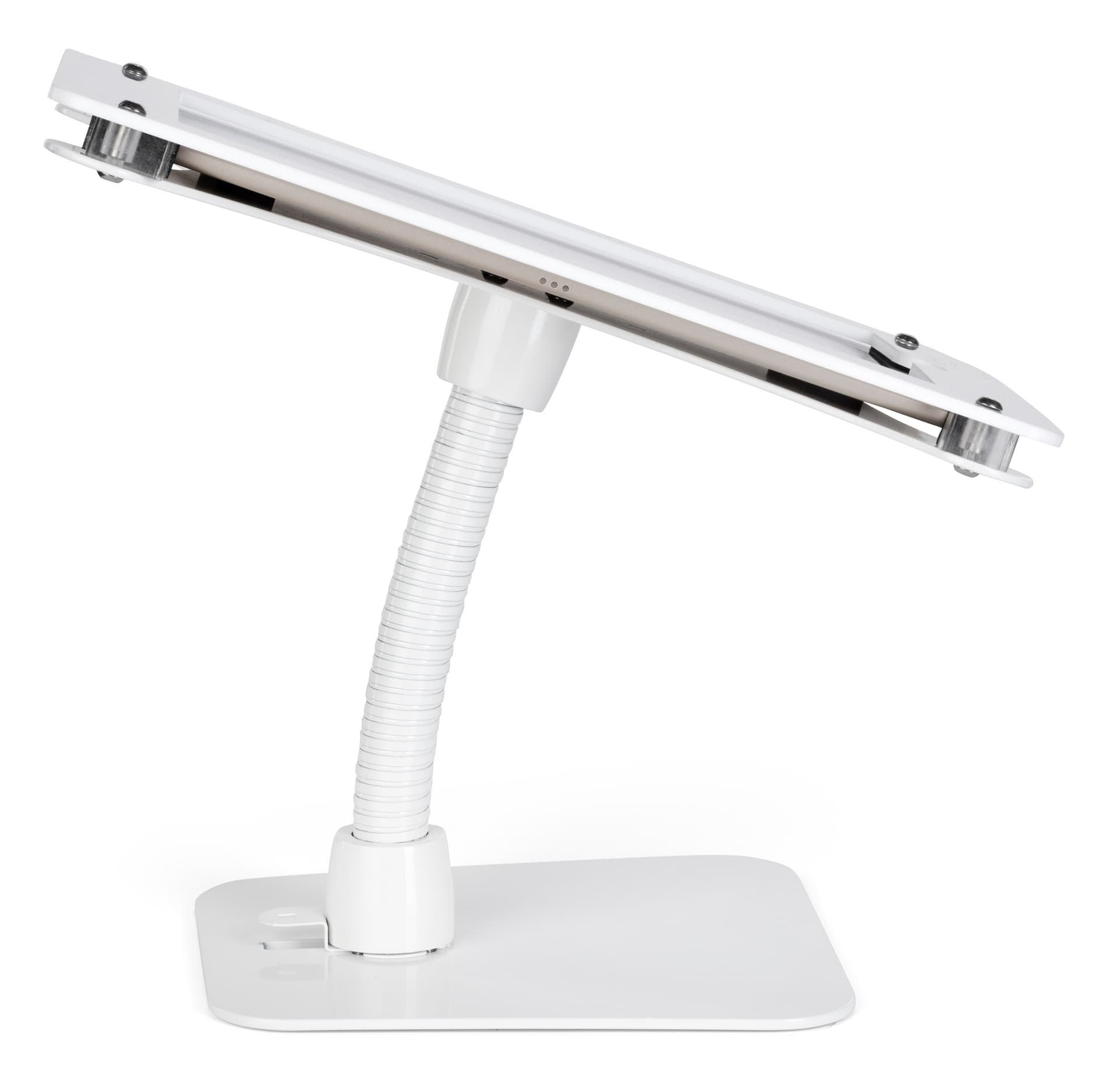 Custom secure flexible iPad 12.9 stand with gooseneck arm