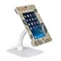 Custom iPad Counter Stand, Acrylic Enclosure, Gooseneck Arm - White
