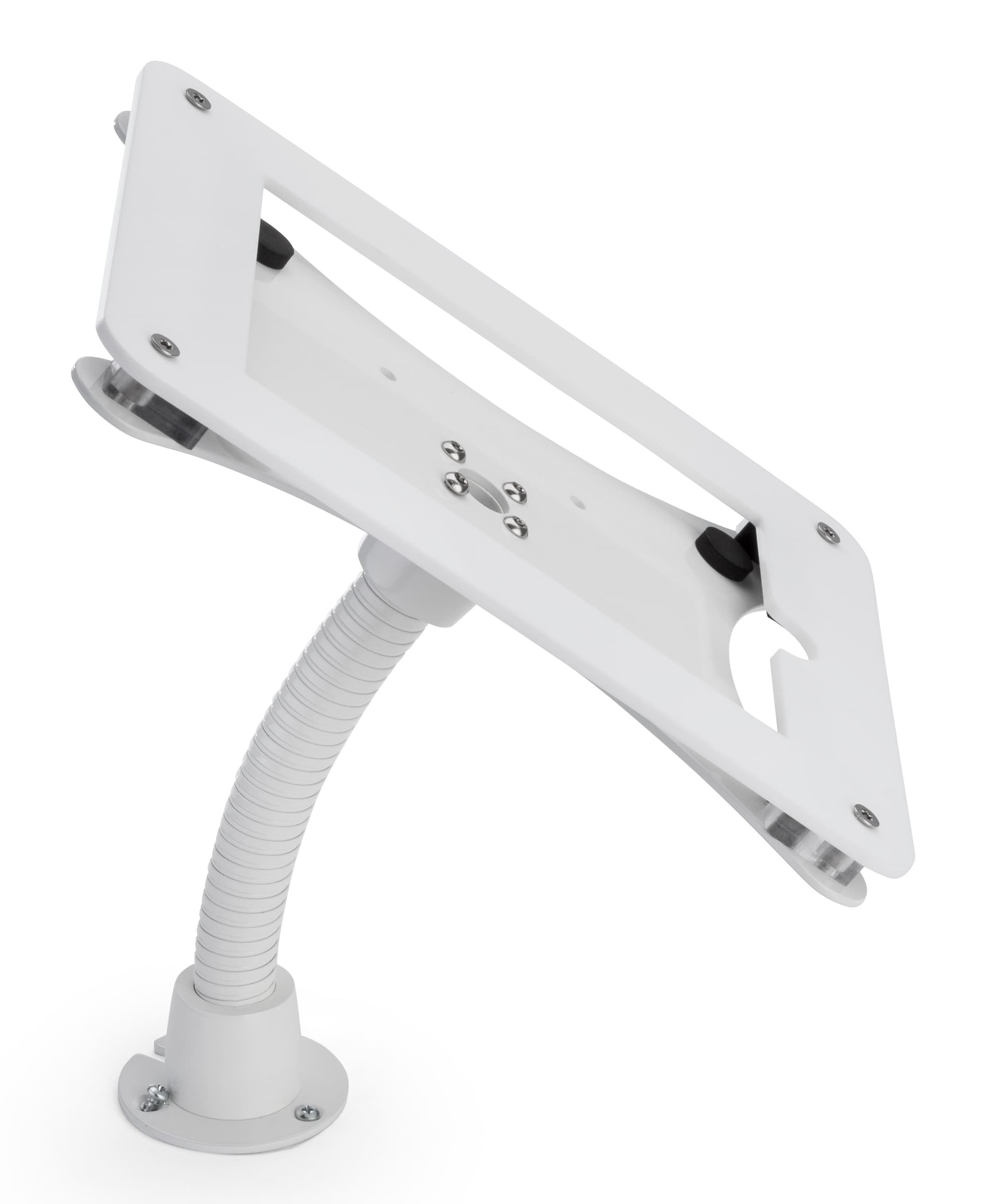 White wall/counter mount iPad frame with permanent mounting option