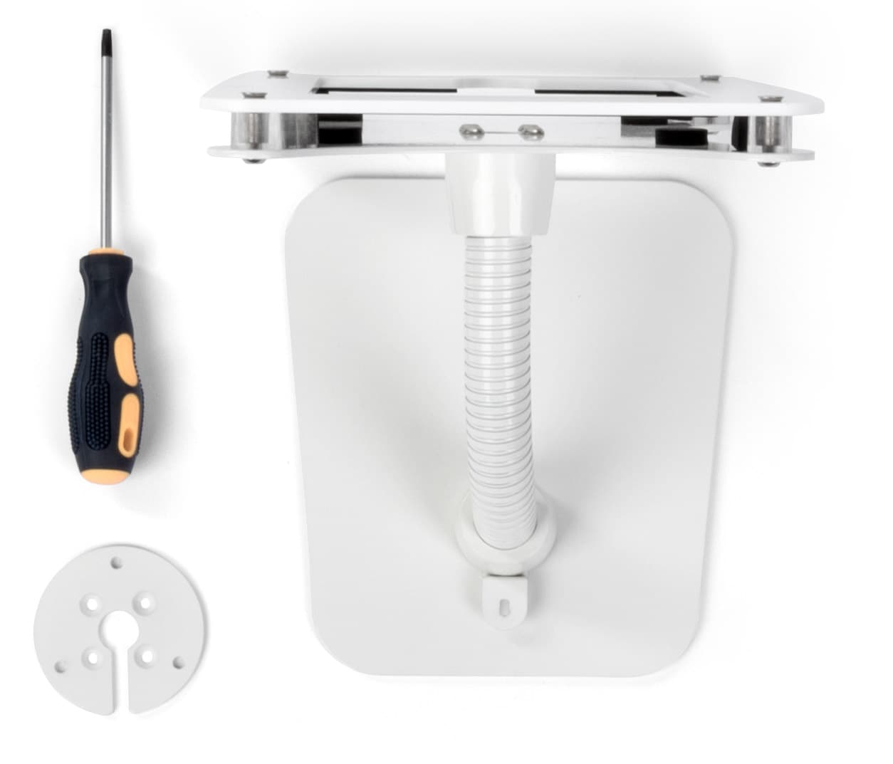 Custom secure flexible iPad stand with all hardware included
