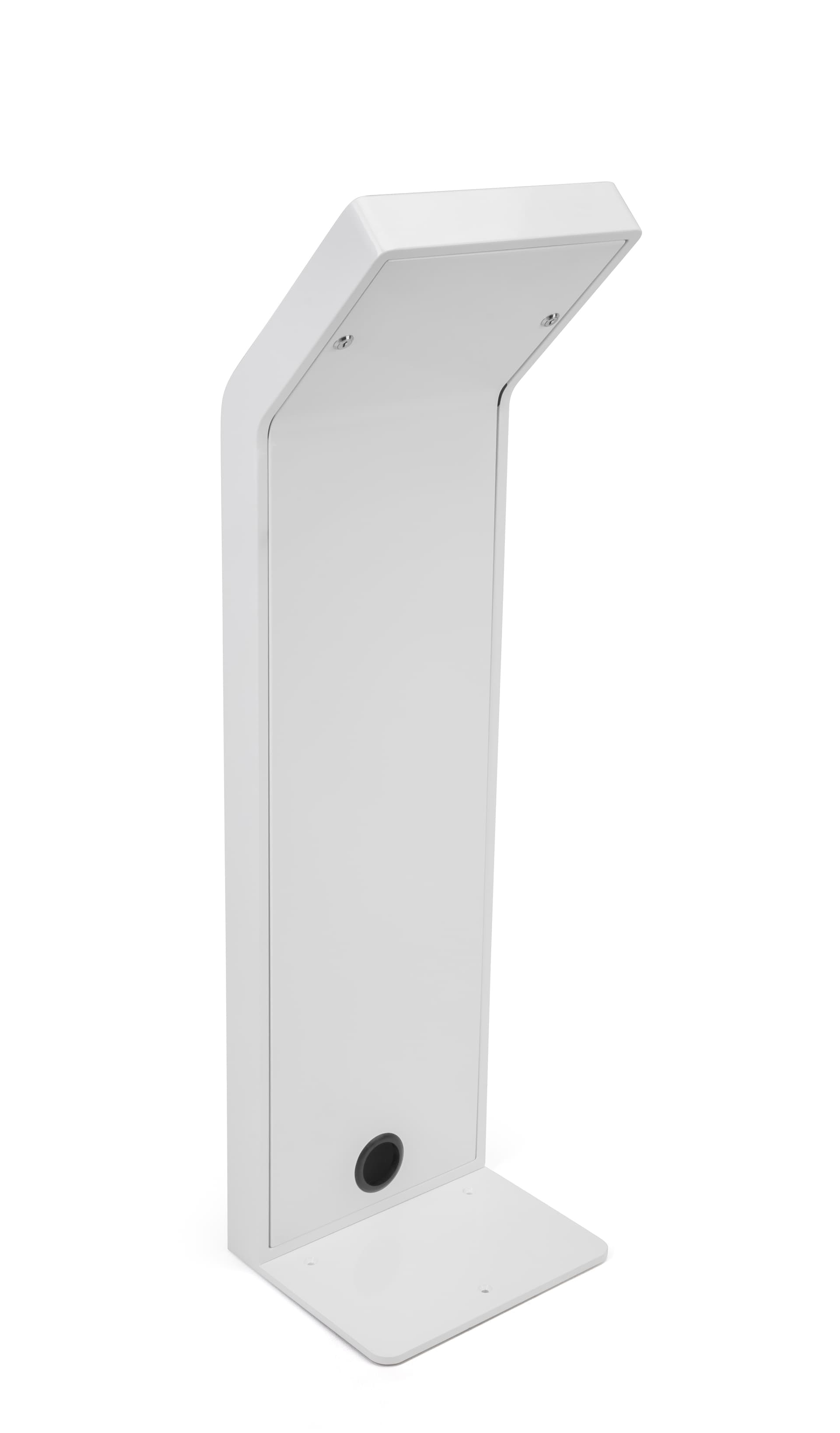 Floor stand for tablet with 2 locks on back of kiosk