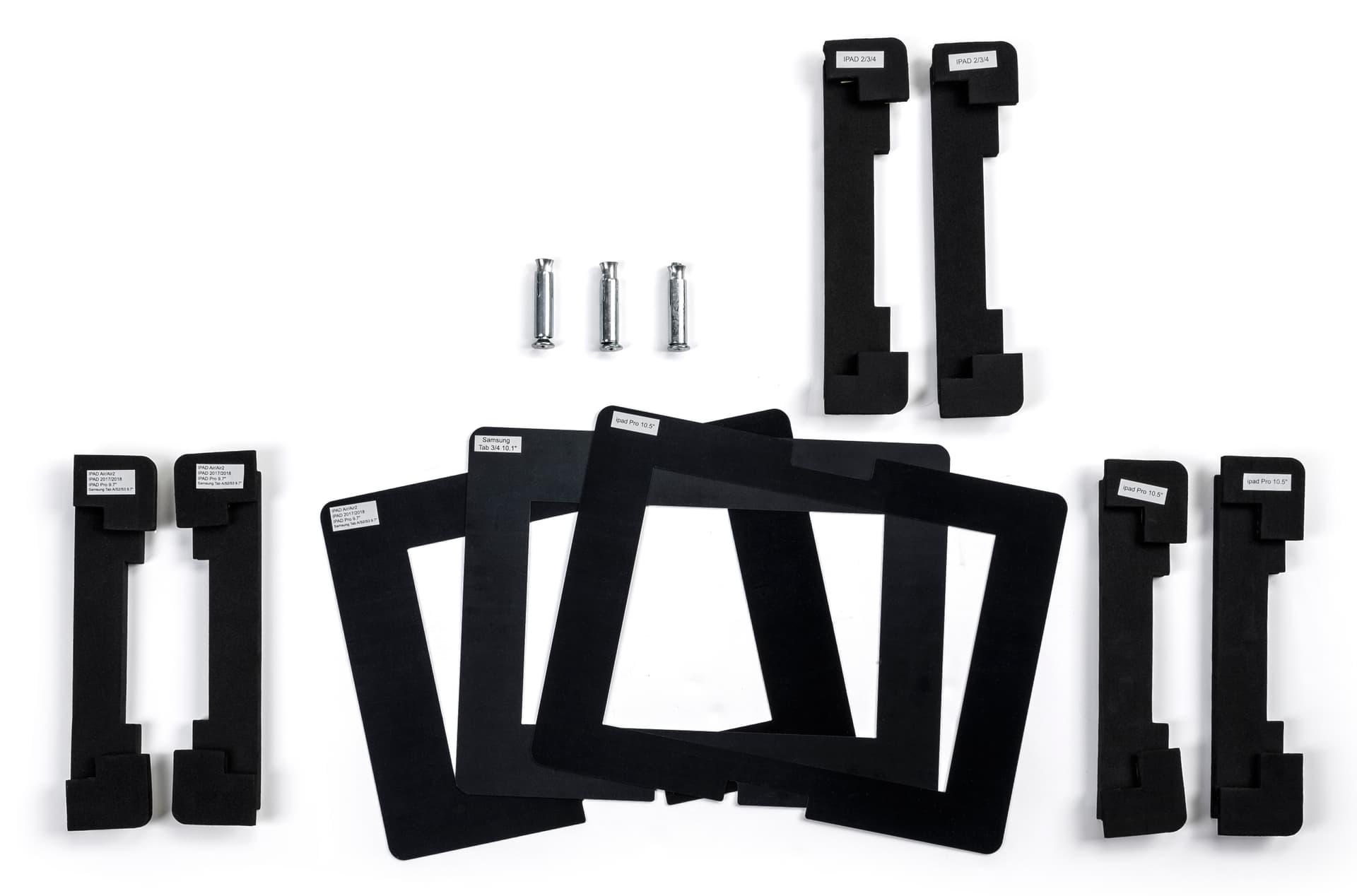 Floor stand for tablet with with foam and face plates kit for device fitting