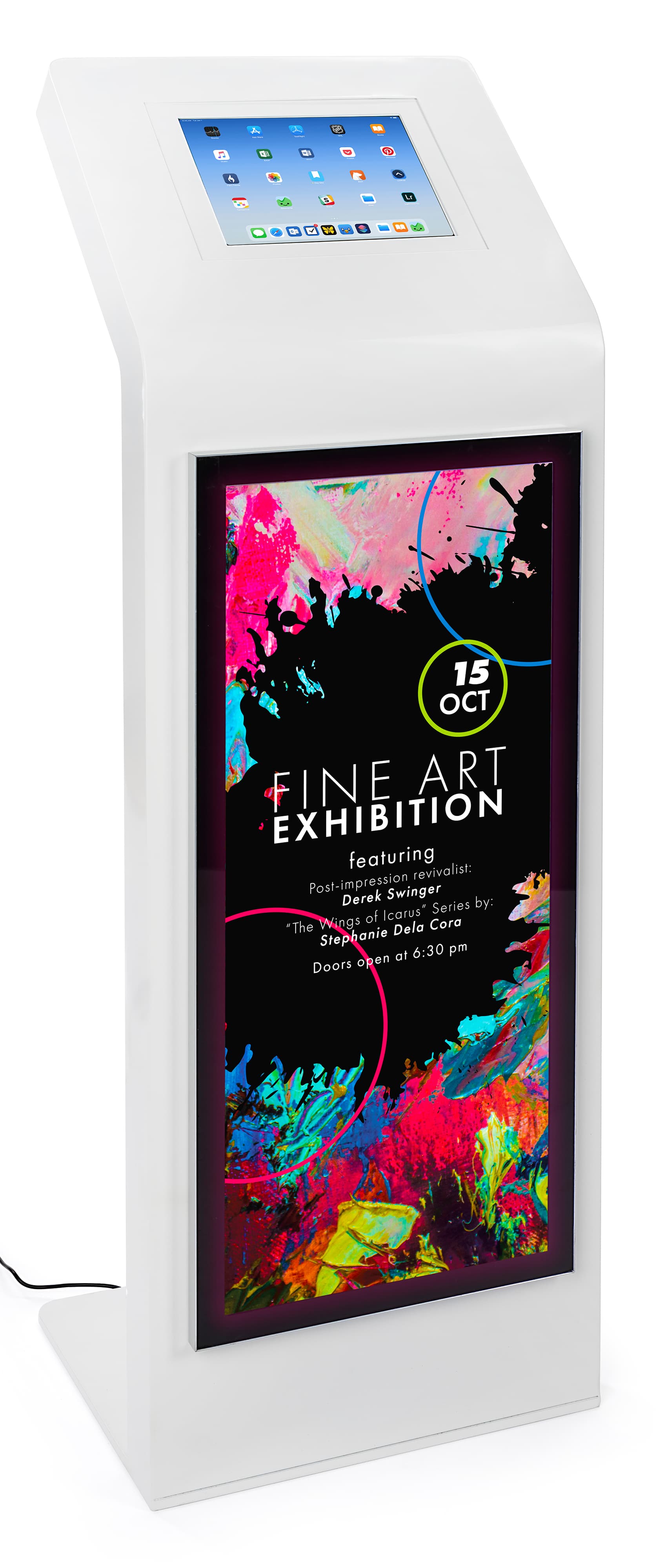 Custom LED backlit replacement graphic for IPGRDLB series tablet holders with unique marketing and advertising