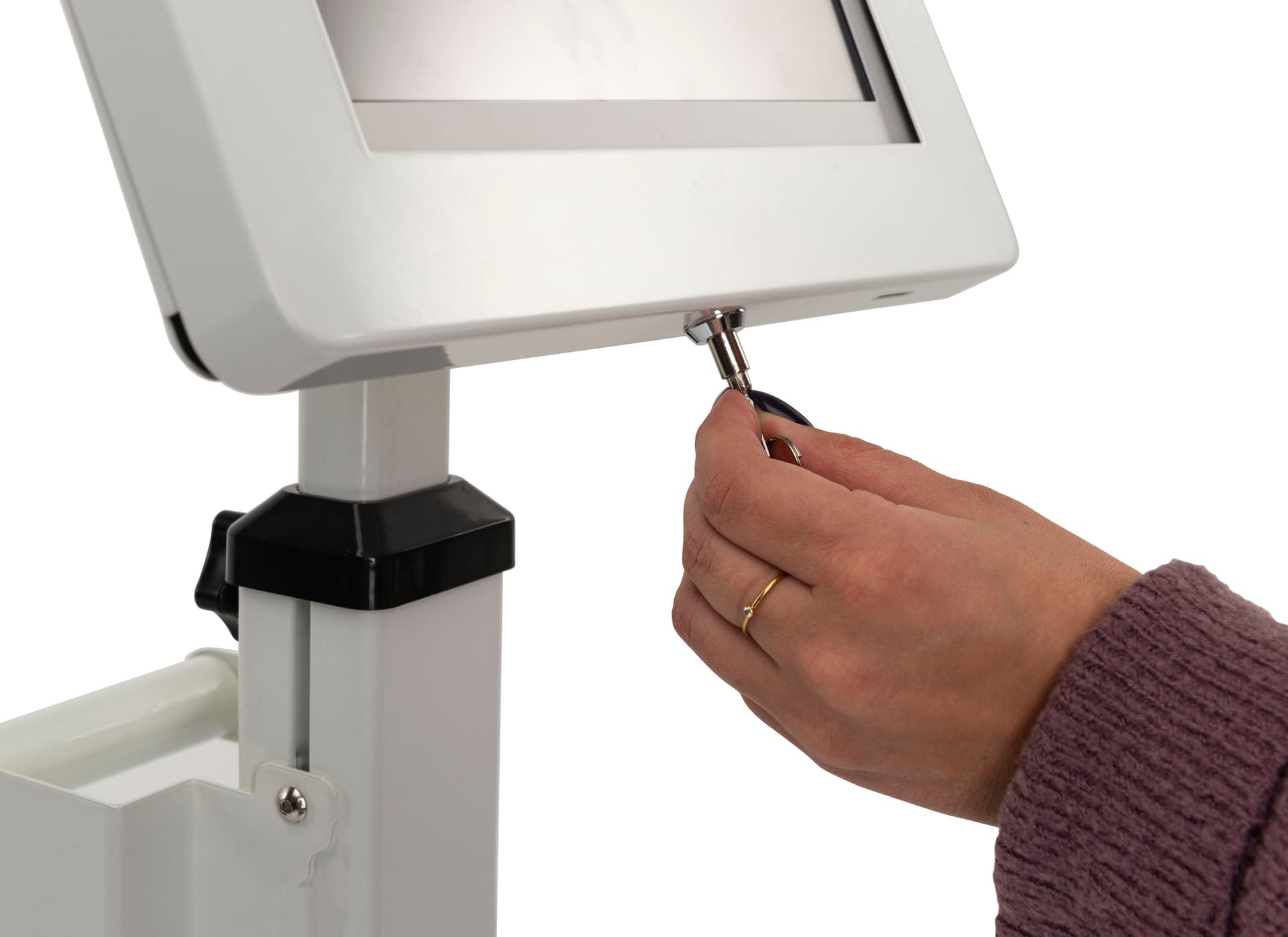 Tablet mount medical rolling cart with a lockable enclosure 