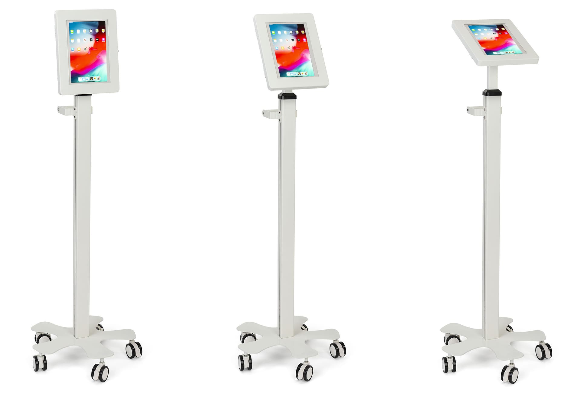 Tablet mount medical rolling cart can tilt forwards and backwards 