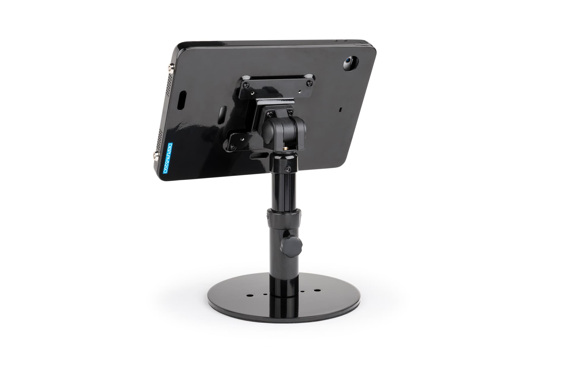 Countertop iPad Pro tablet stand with tilting bracket for accessibility