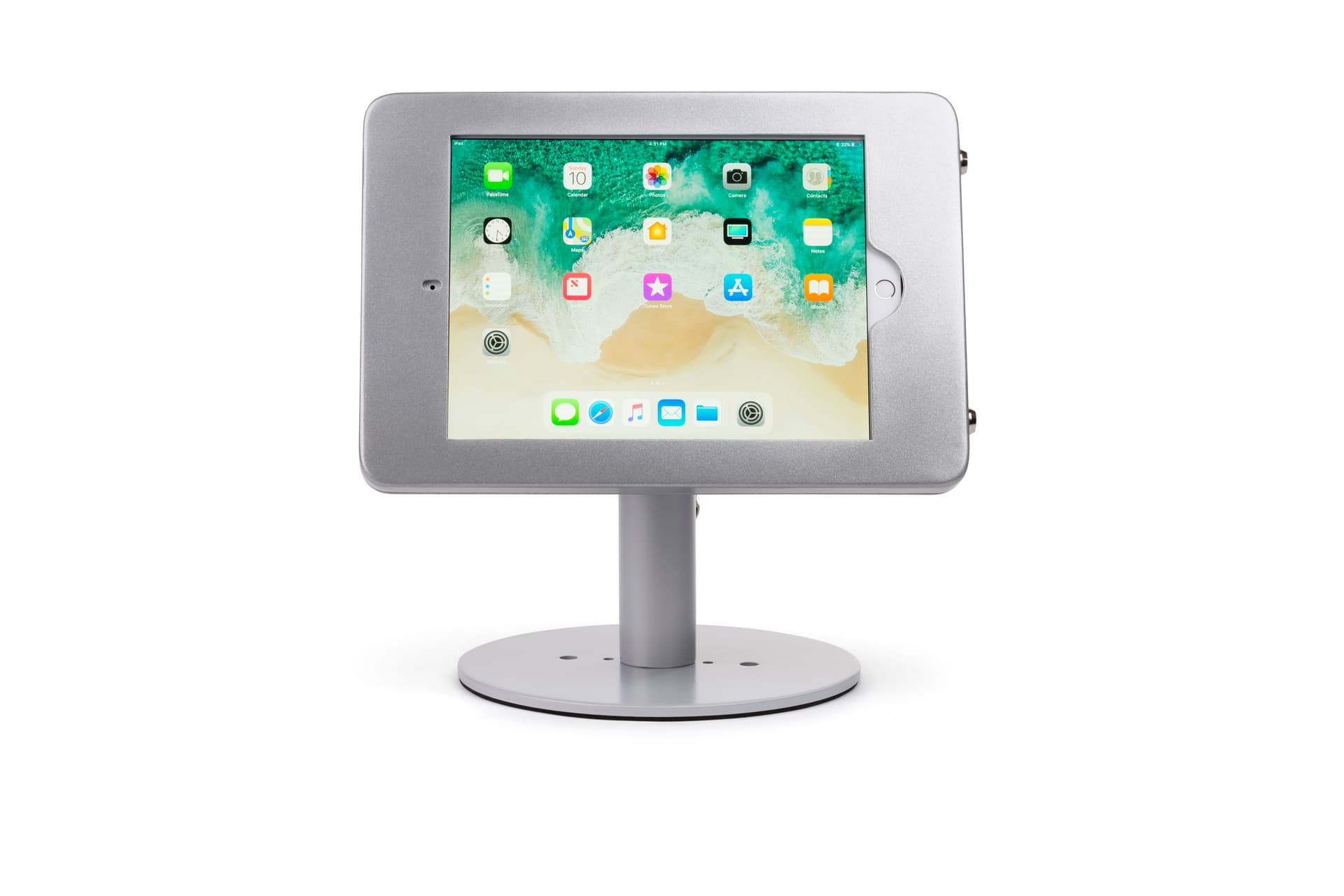 Countertop iPad Pro tablet holder in landscape orientation