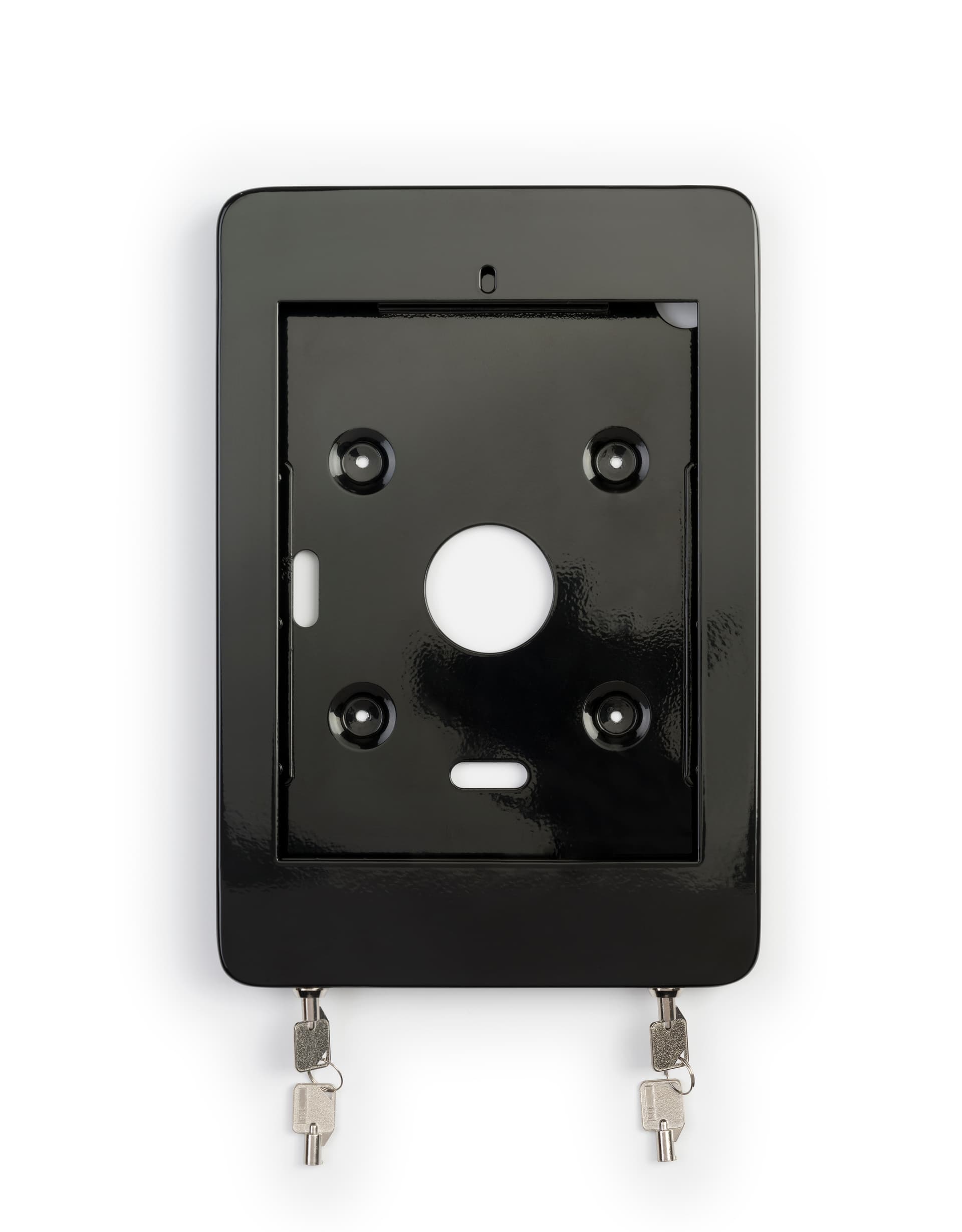 iPad Pro freestanding floor kiosk with covered home button