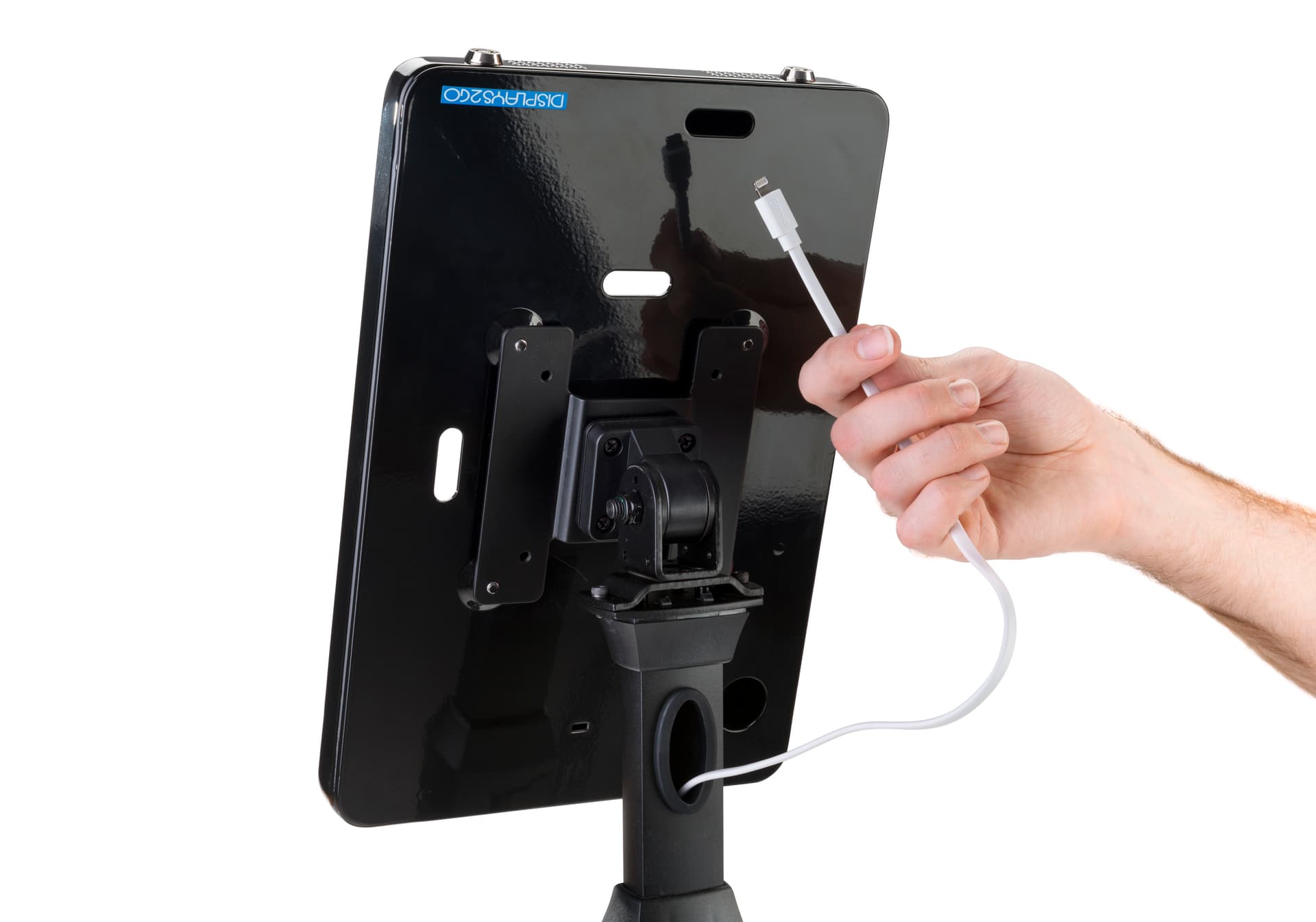 iPad Pro freestanding floor stand with hidden cable channel
