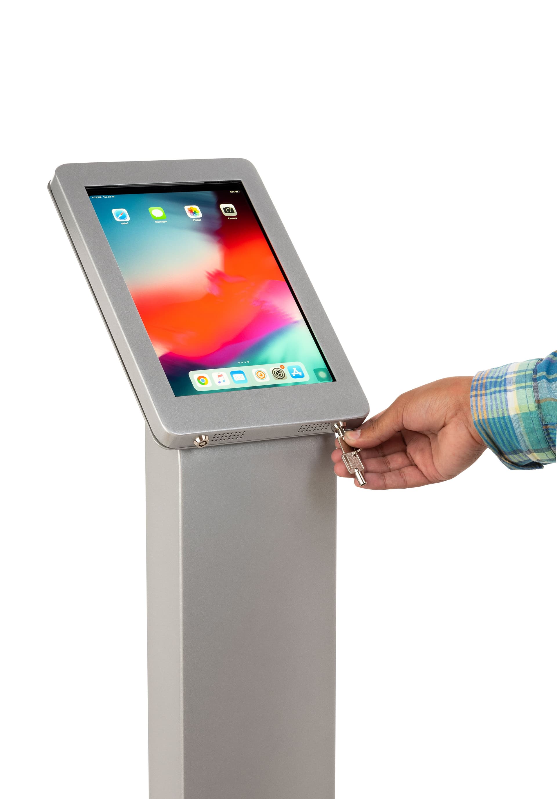 11 inch iPad pro stand locking enclosure with rounded corners 