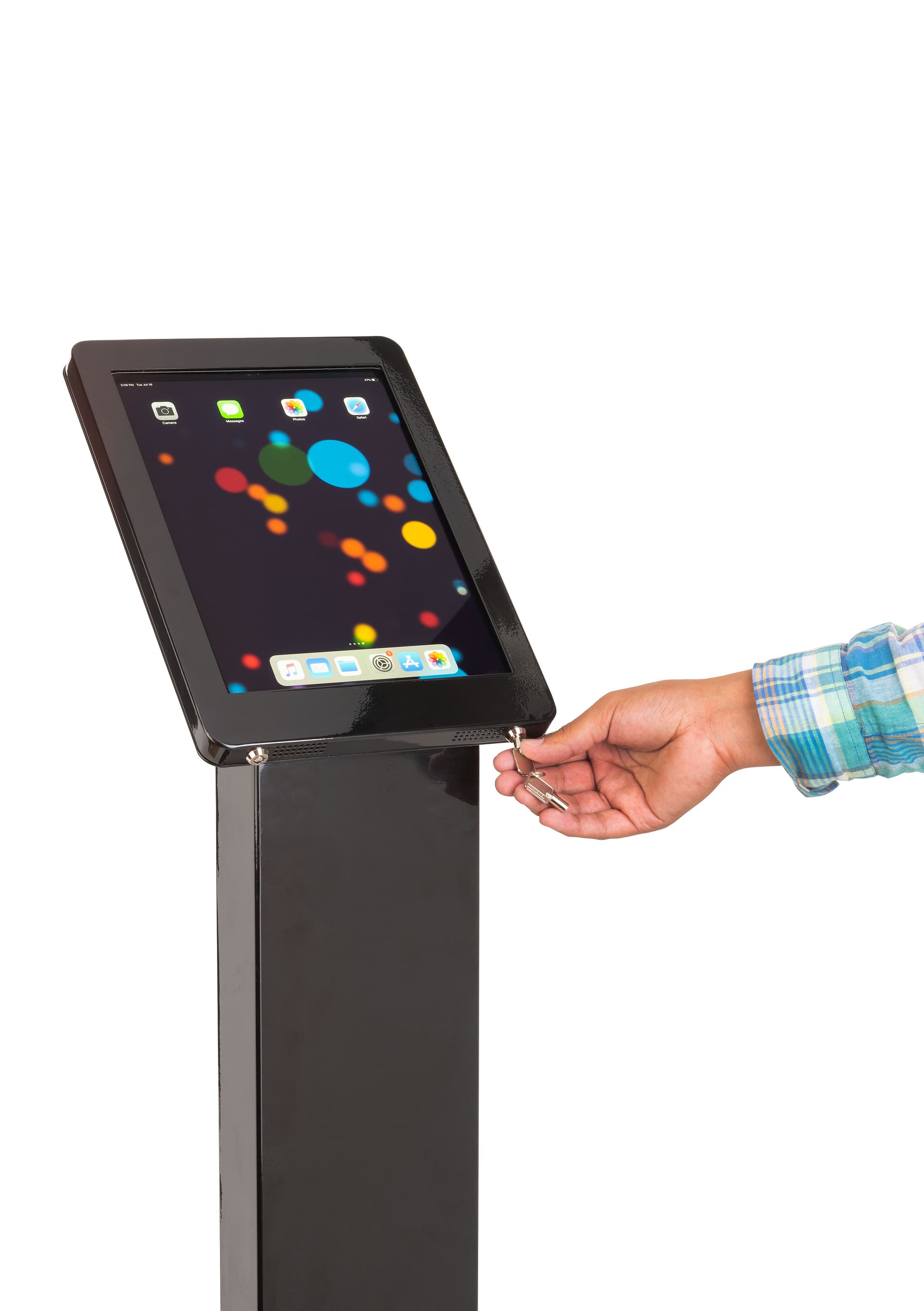 iPad pro 12.9 stand with dual locking enclosure 