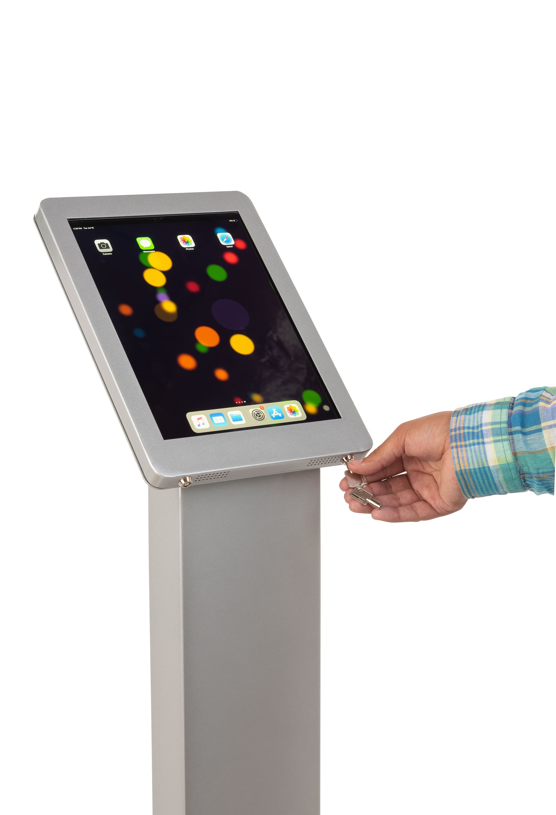 Locking theft-prevention iPad pro floor stand 