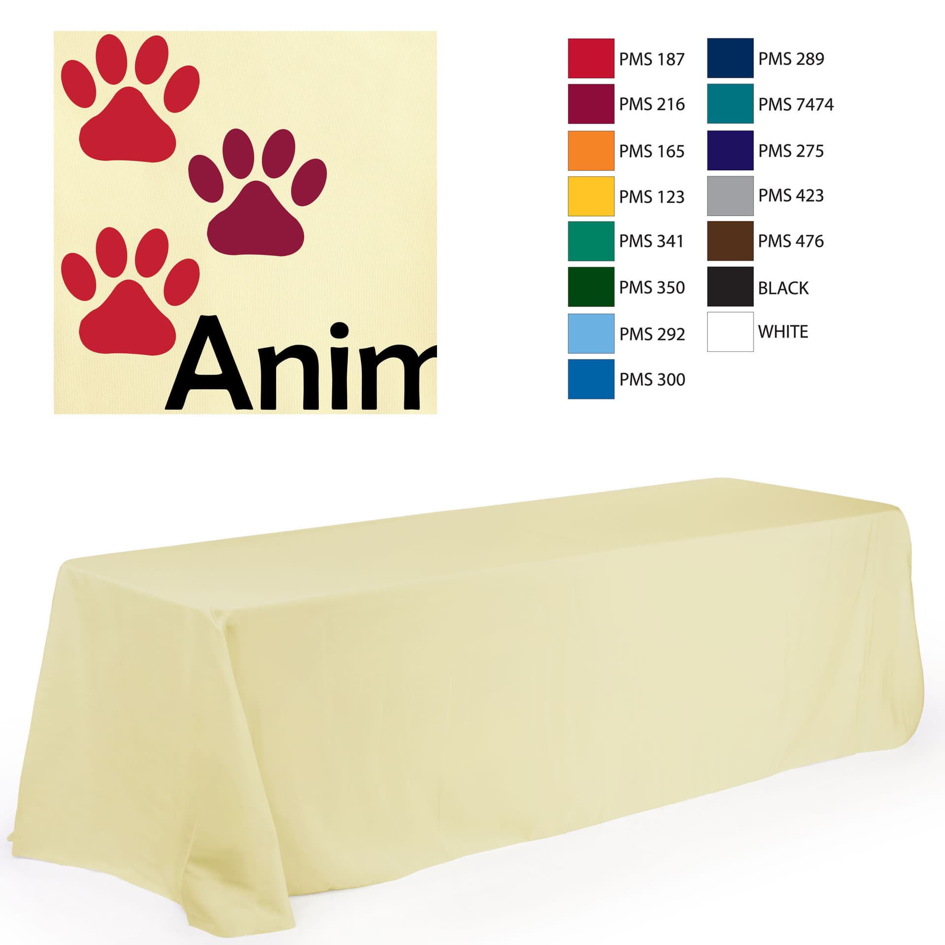 Logo Table Cloths | Custom Imprinted Linens are for Trade Shows ...