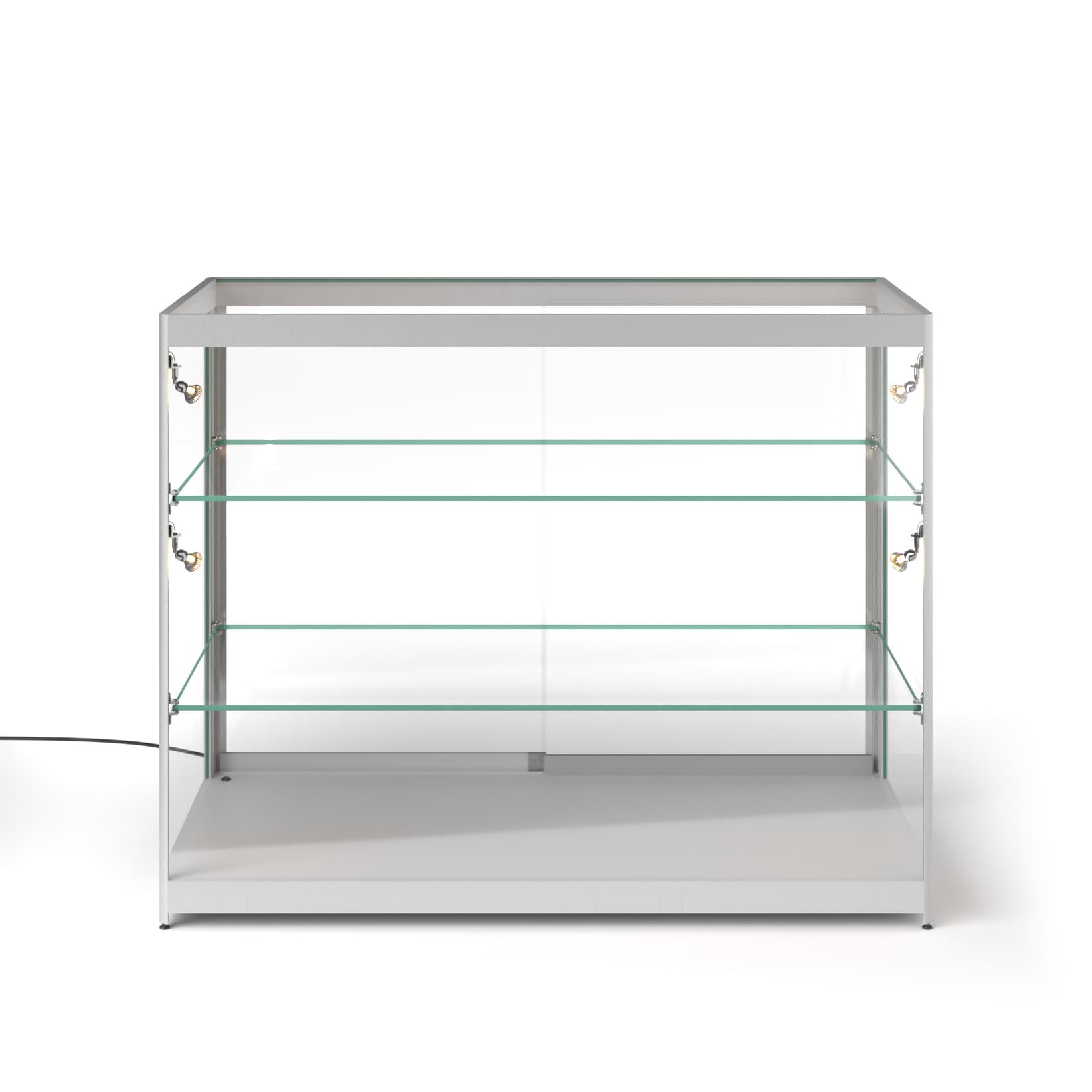 LED glass store counter with aluminum frame
