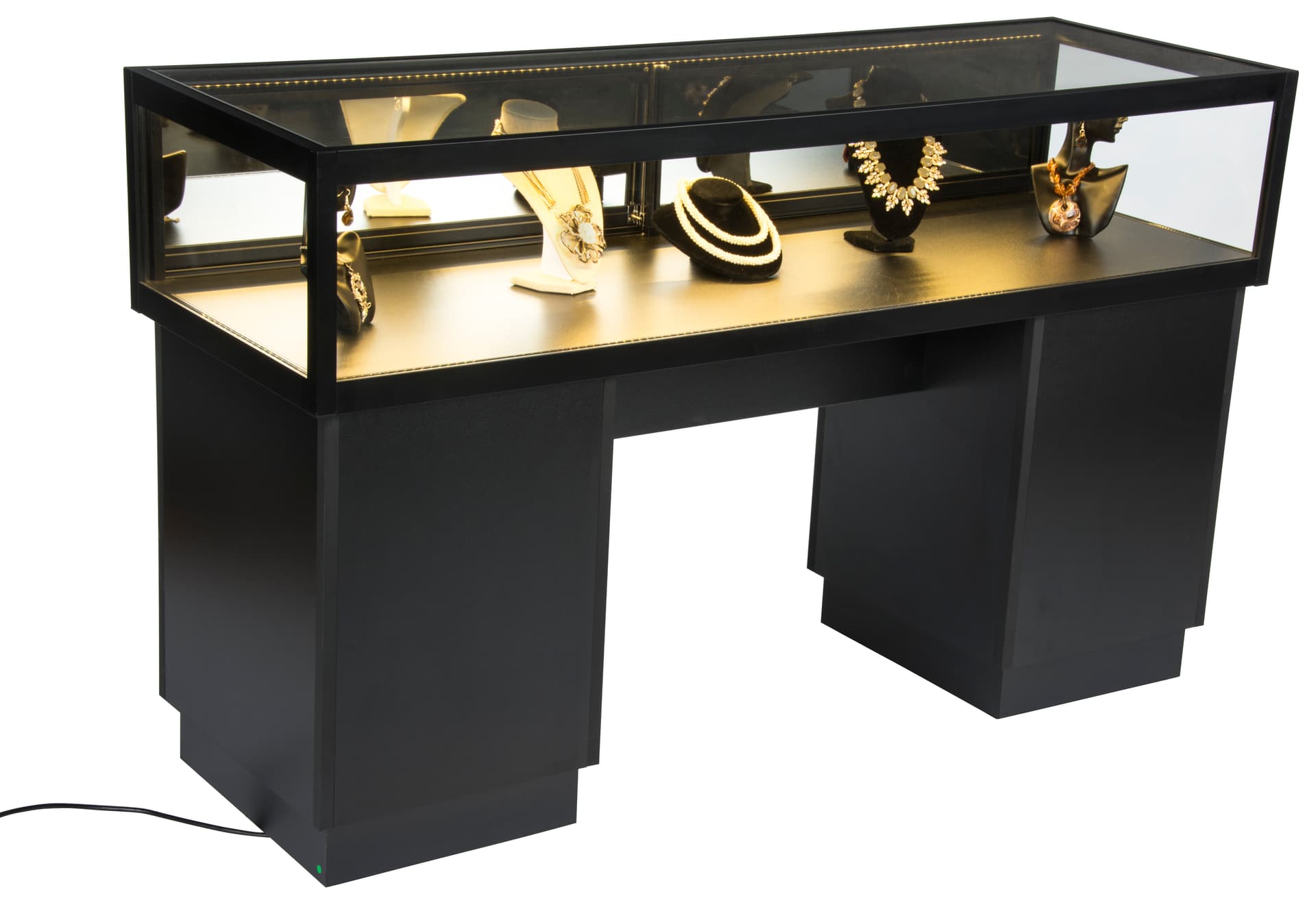 Lockable Jewelry Display Case with LED Lights