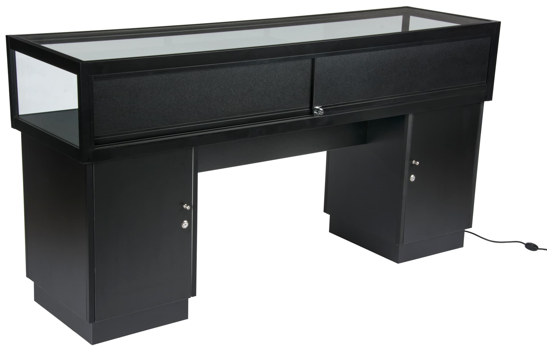 Locking Jewelry Display Case with 2 Storage Cabinets