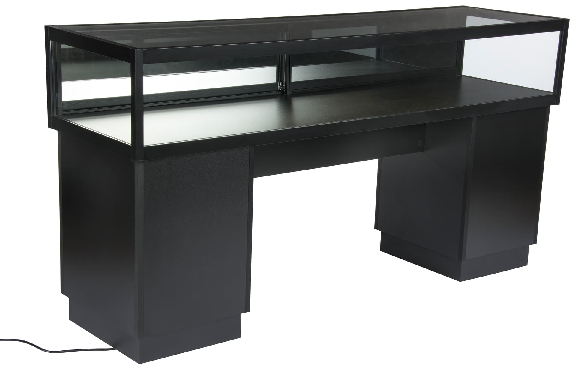 Locking Jewelry Display Case with Sliding Mirror Doors