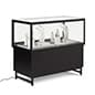 48"w Retail Store Display Case w/ Push-in Lock, LED Lights, Storage - Black