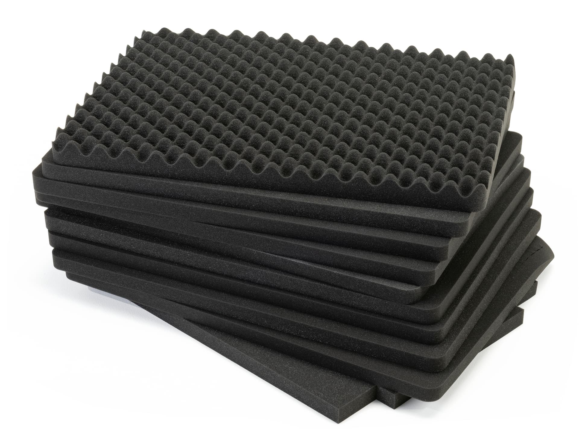 Pick and pluck foam sheets with 8 cubed layers and solid bottom and egg crate top
