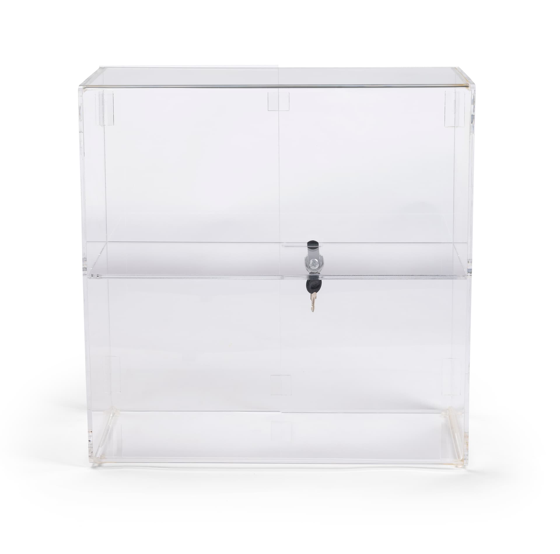 Recycled Acrylic Countertop display cases with self standing placement 