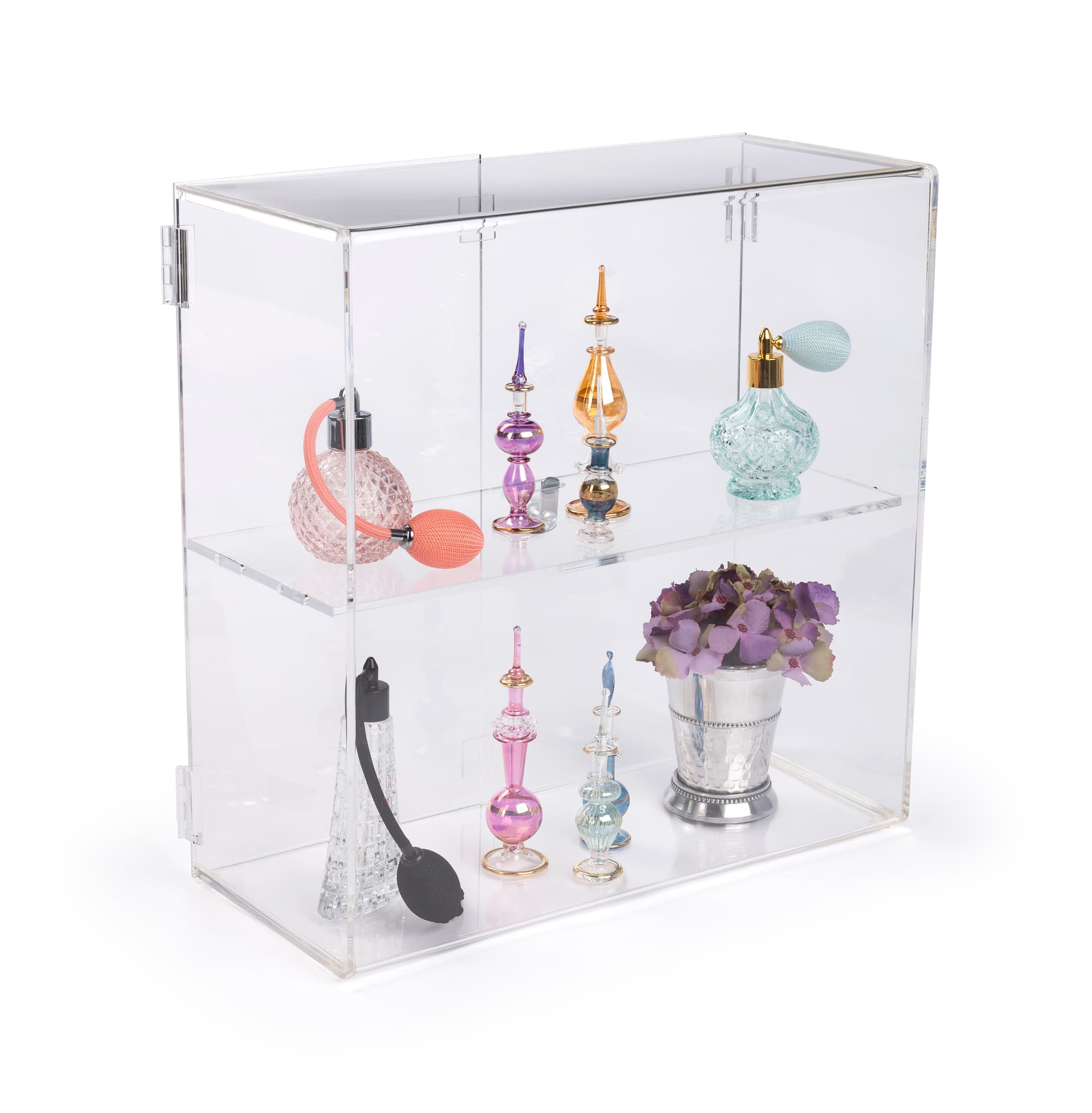 Recycled Acrylic Countertop display cases with one shelf