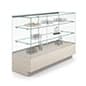 Glass Display Counter w/ Sliding Doors, Tempered Glass Shelves - Concrete Groovz