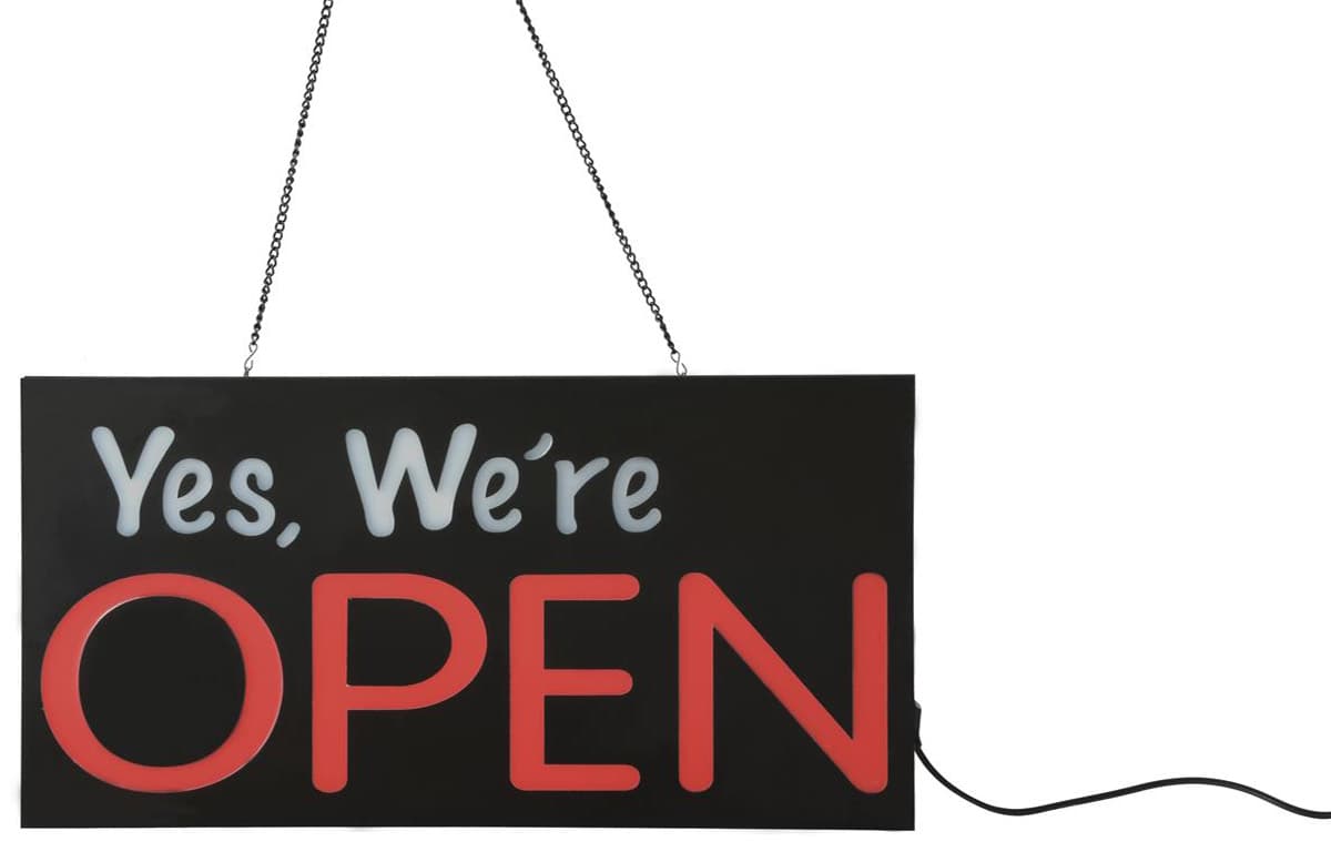 Sqaure Horizontal LED “Yes We’re Open” Sign