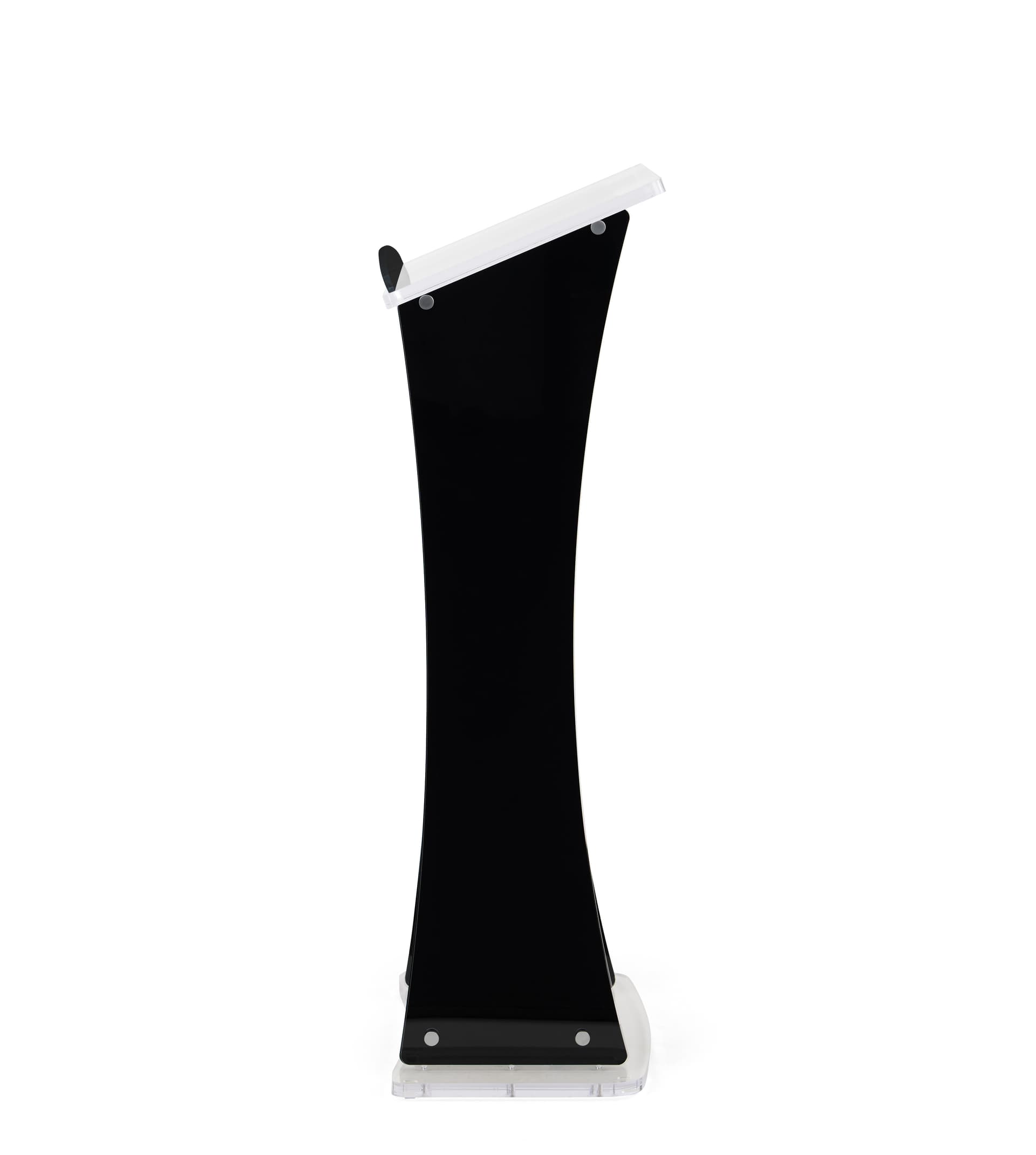 Collapsible acrylic podium with black sides