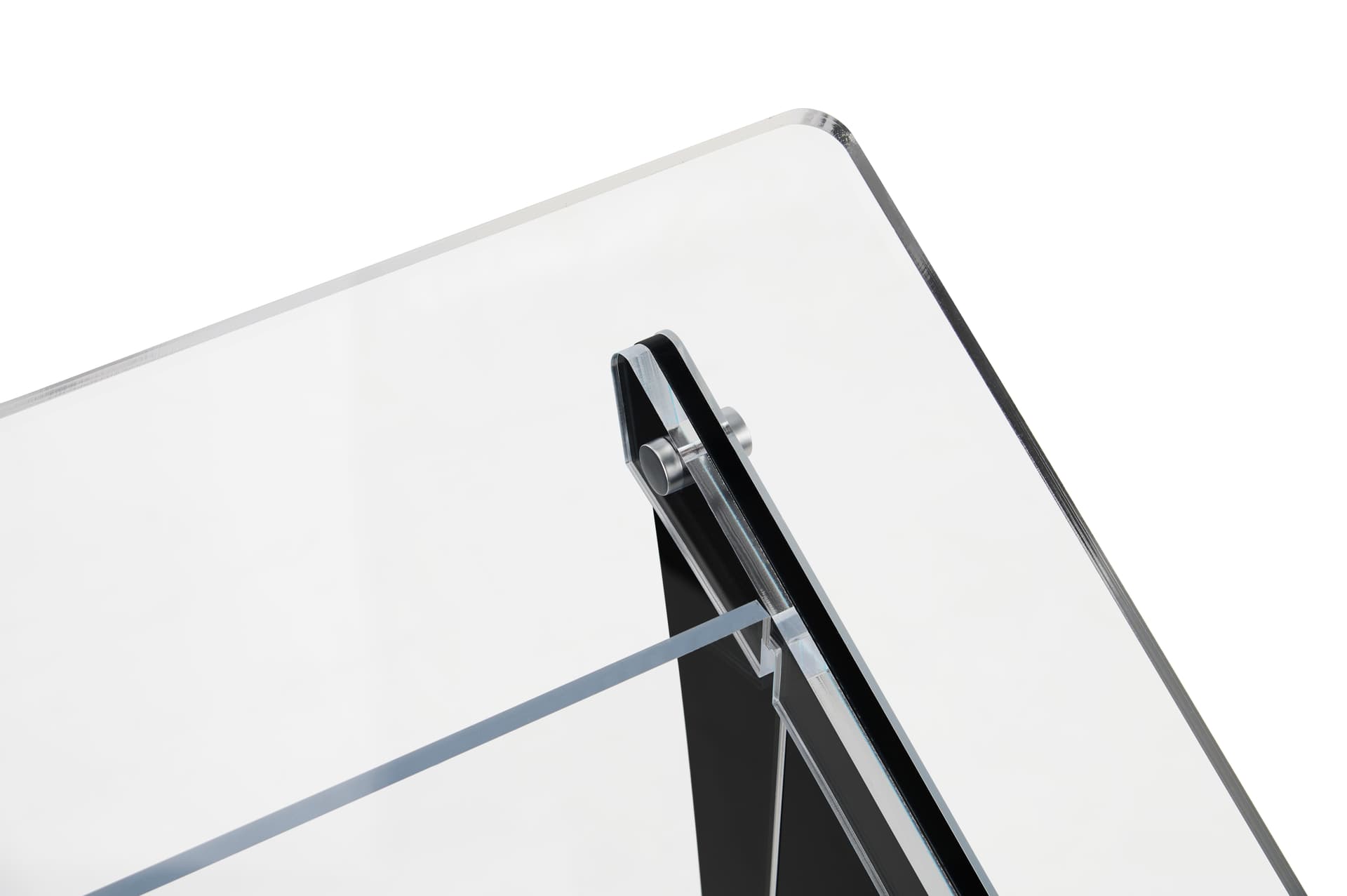 Collapsible acrylic podium with 24” x 15” surface