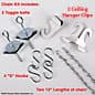 Sign Hanging Hardware with (2) Chains, Bolts, Hooks and Clips for Ceiling