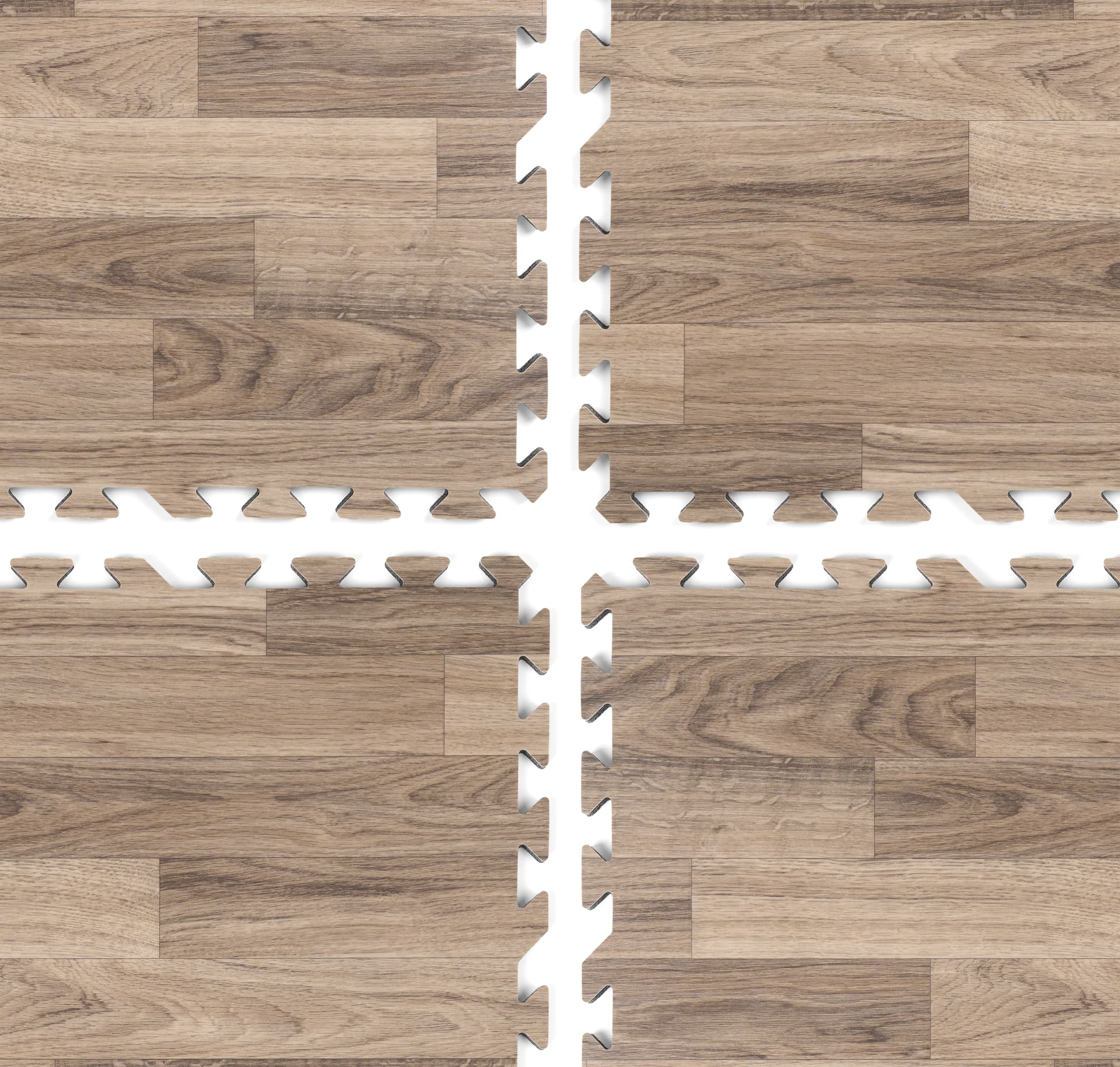 Trade show booth flooring with wood pattern vinyl finish