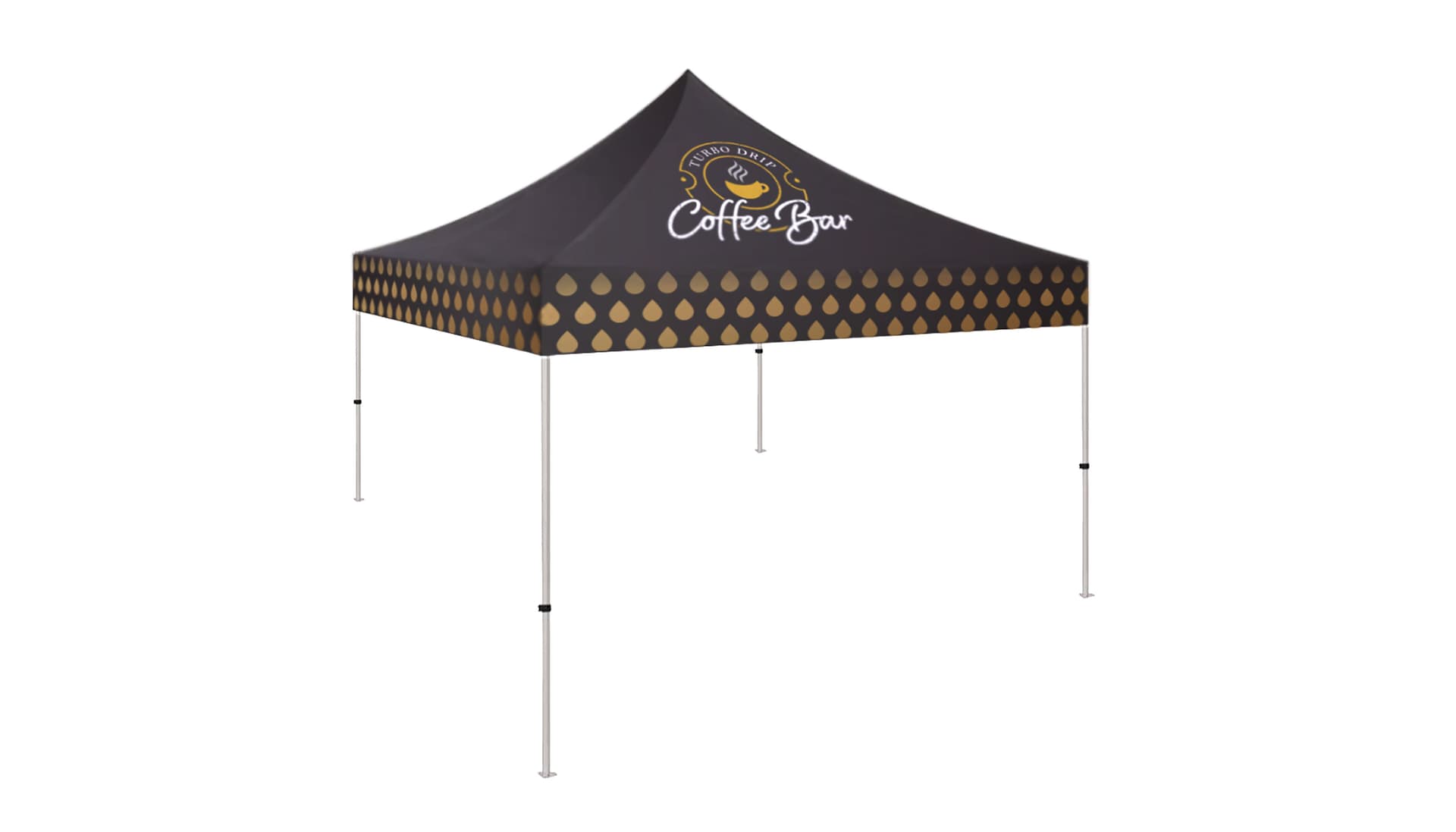 Custom printed 10x10 canopy with dye-sublimation printed graphics