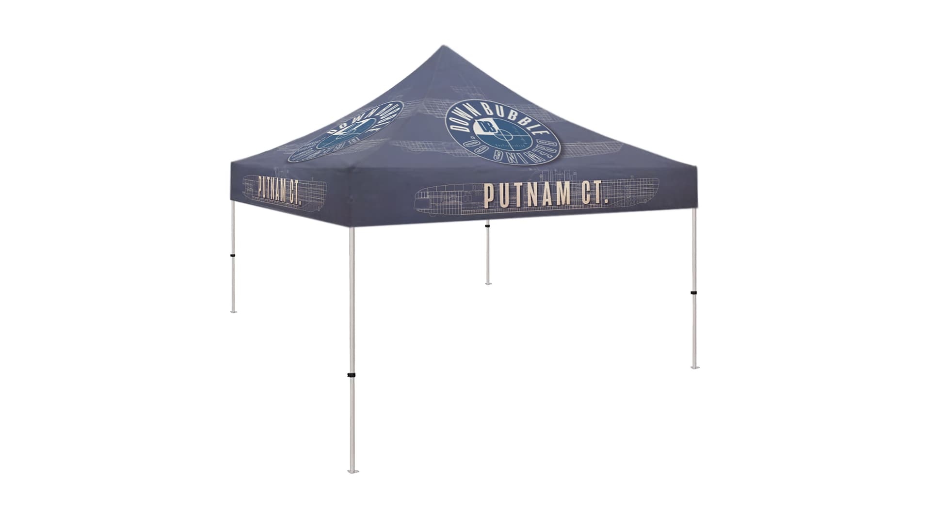 Custom printed 10x10 canopy with fire retardant polyester 