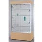 40" Display Case w/ Mirror Deck & Sliding Doors, Side Lights, Locking - Maple