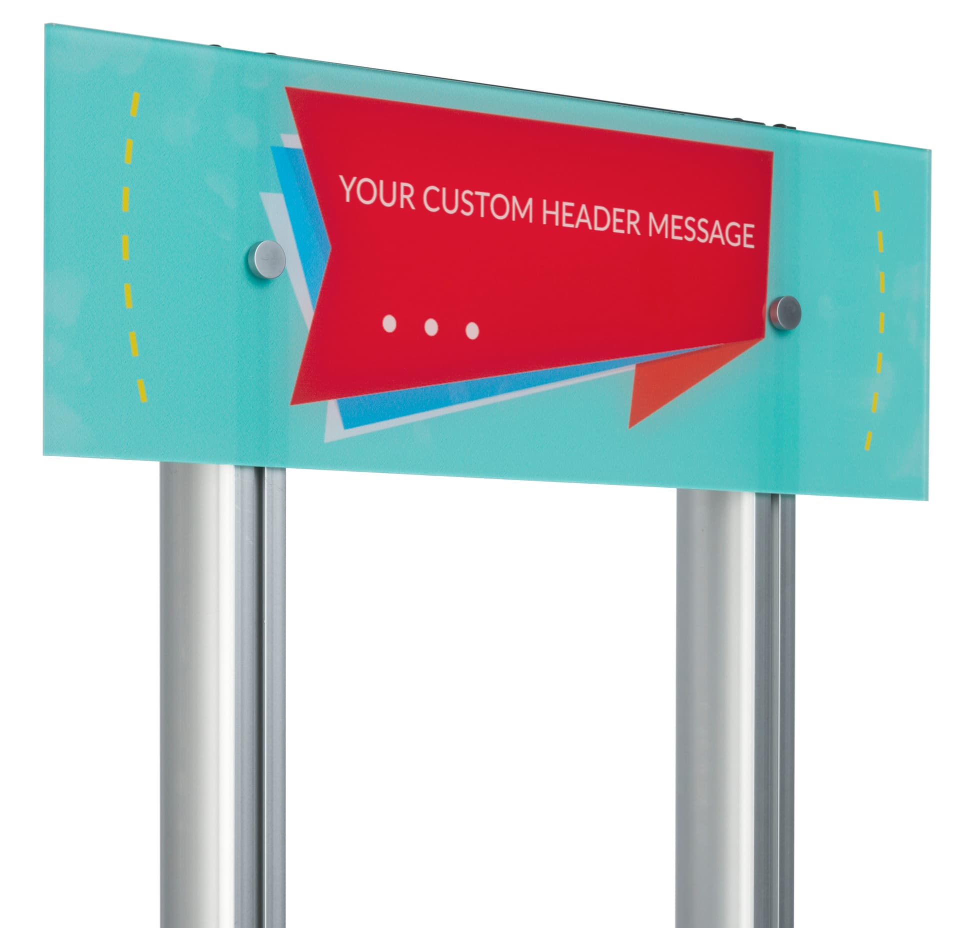Custom Acrylic Panel Wall Sign Mounted to LSQC28 Series Posts