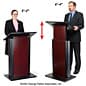 Workshop Series Adjustable Podium w/ Pneumatic Gas Spring, 42 to 54-in Tall- Mahogany