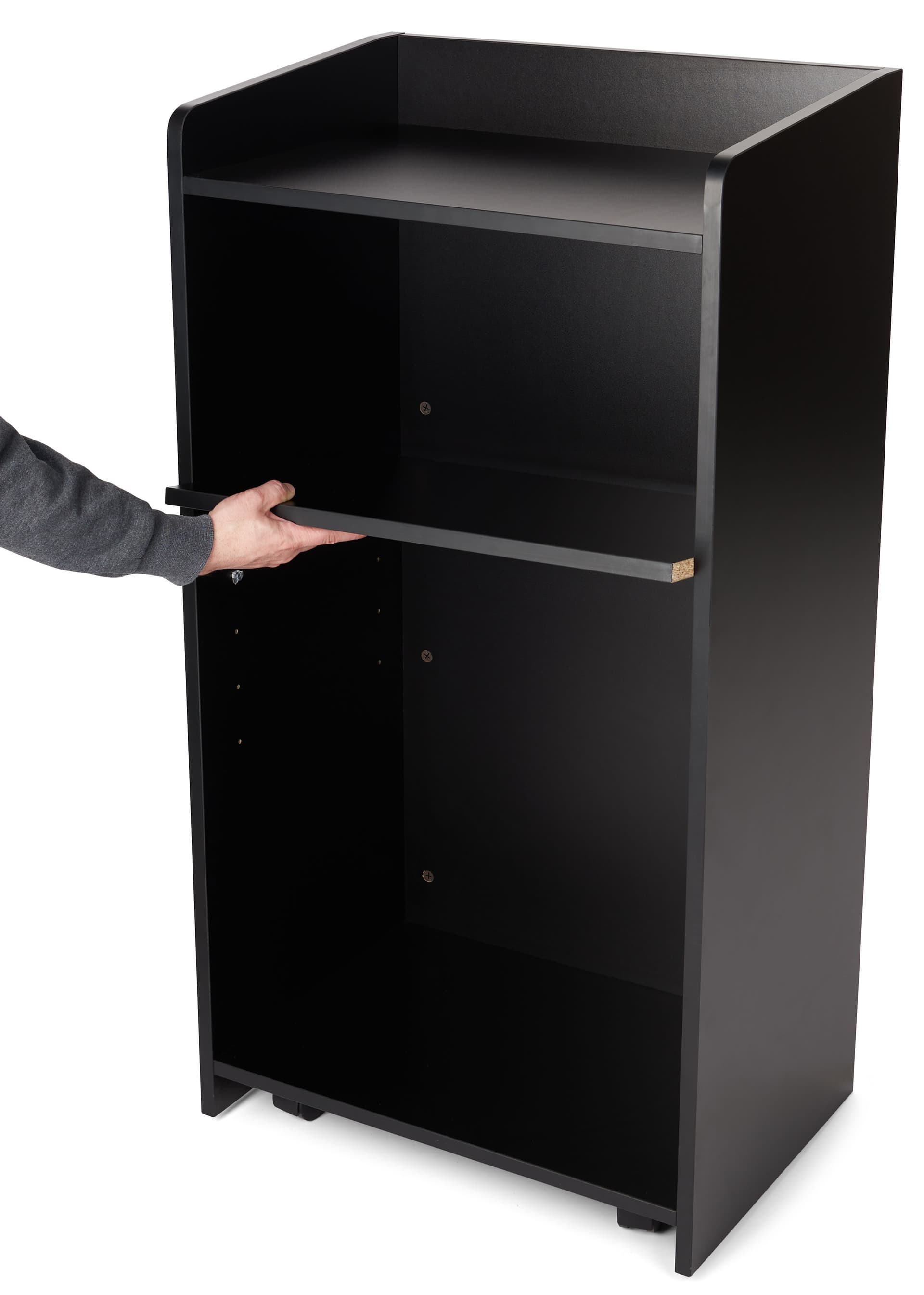Hostess cart with 5 shelf height settings