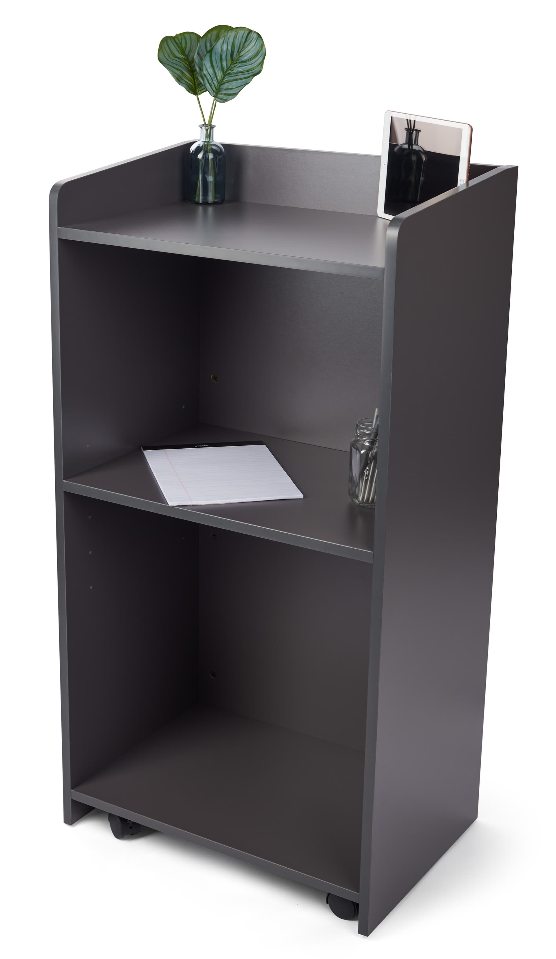 Hostess station with an open back 
