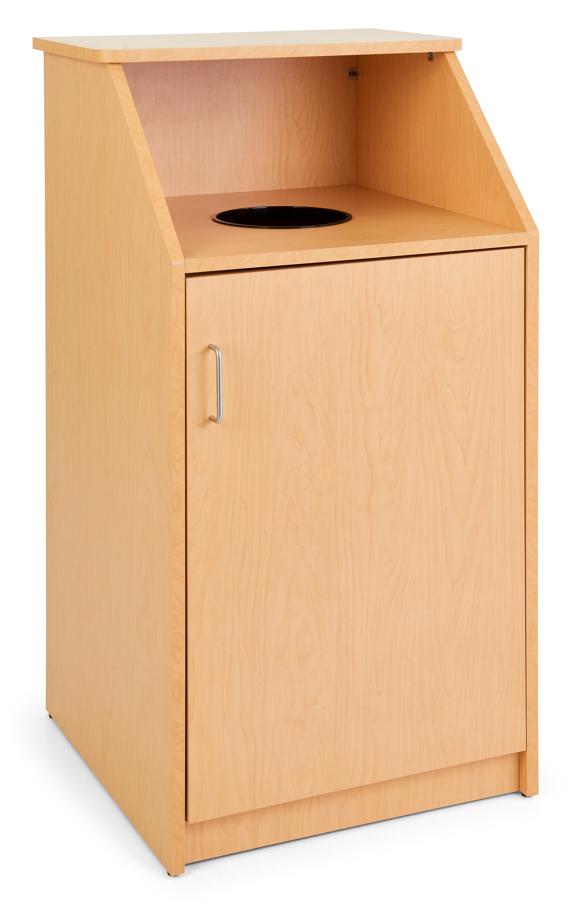 Top-Loading Restaurant Receptacle, Maple Finish